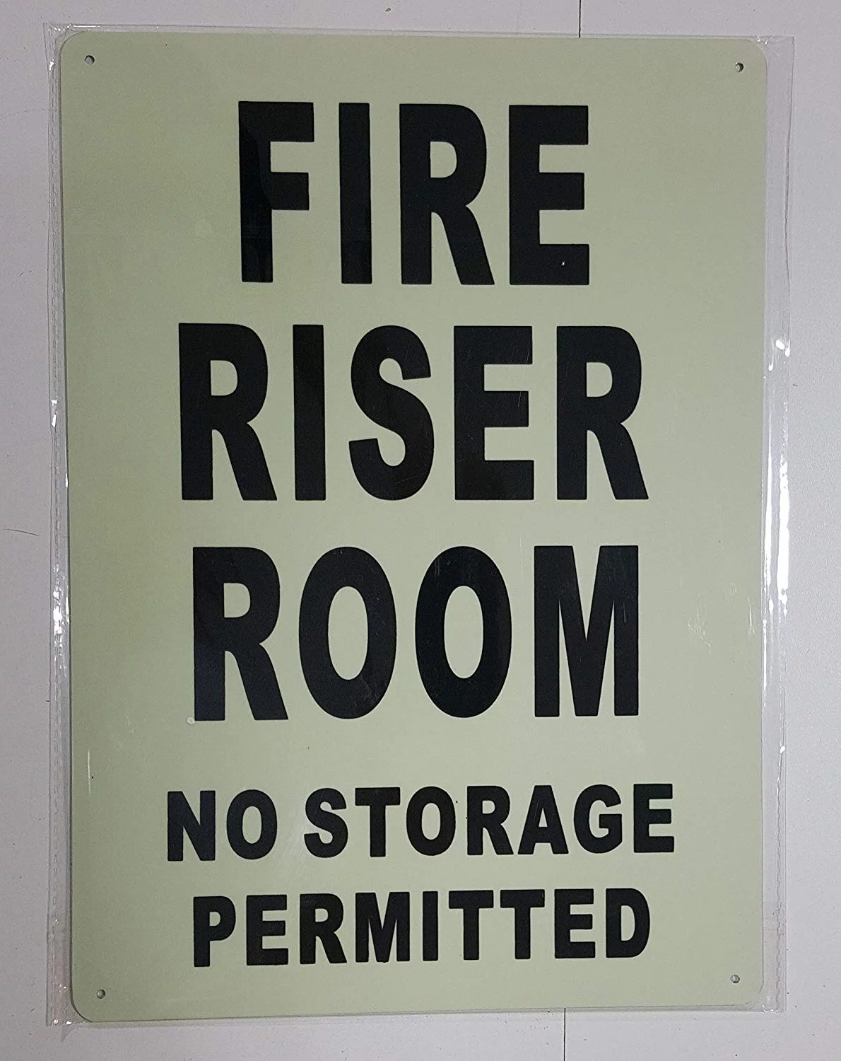 FIRE RISER ROOM SIGN GLOW IN THE DARK (HEAVY DUTY,ALUMINUM SIGN 10X14,Photoluminescent SIGN )