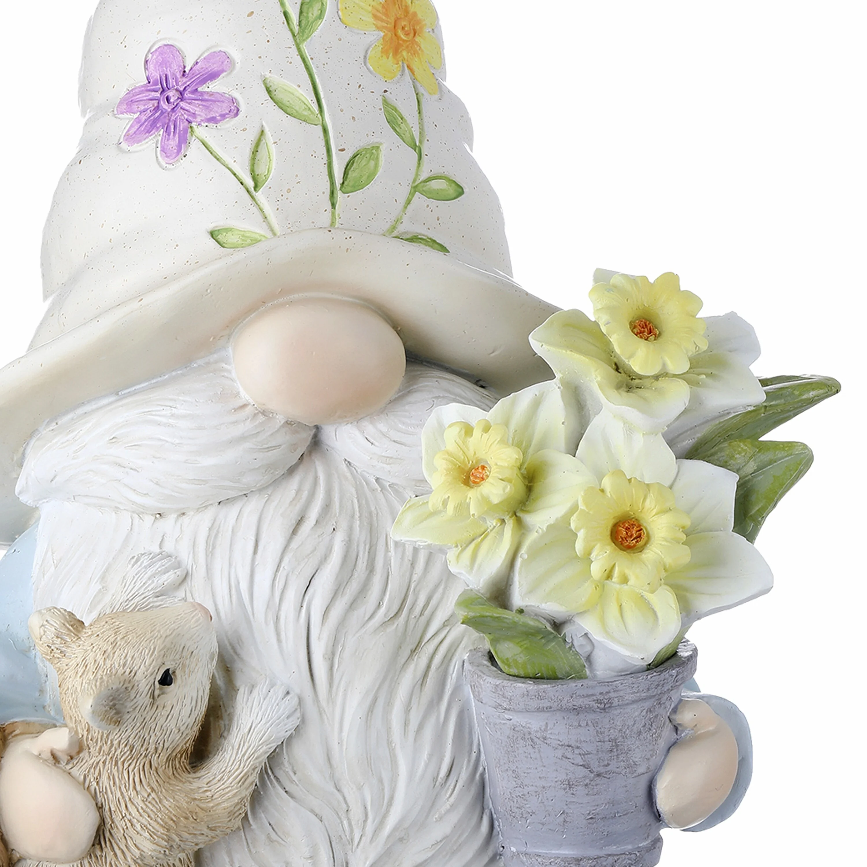 Resin Garden Gnome With  Flower 9