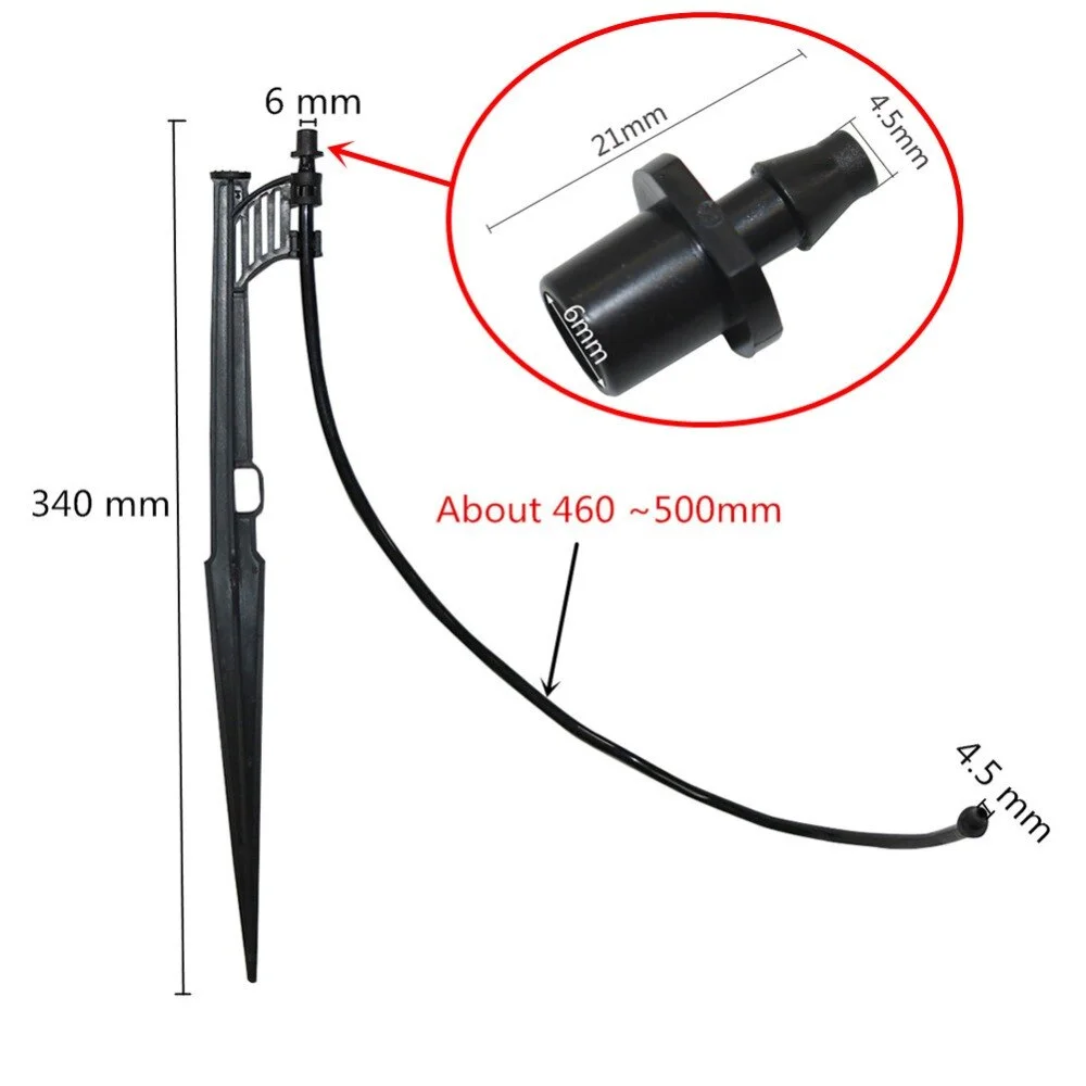 Spray up vertically Rotary Sprinkler with support rod  50cm 4/7mm hose Agricultural Irrigation Sprinklers kit 10 Set