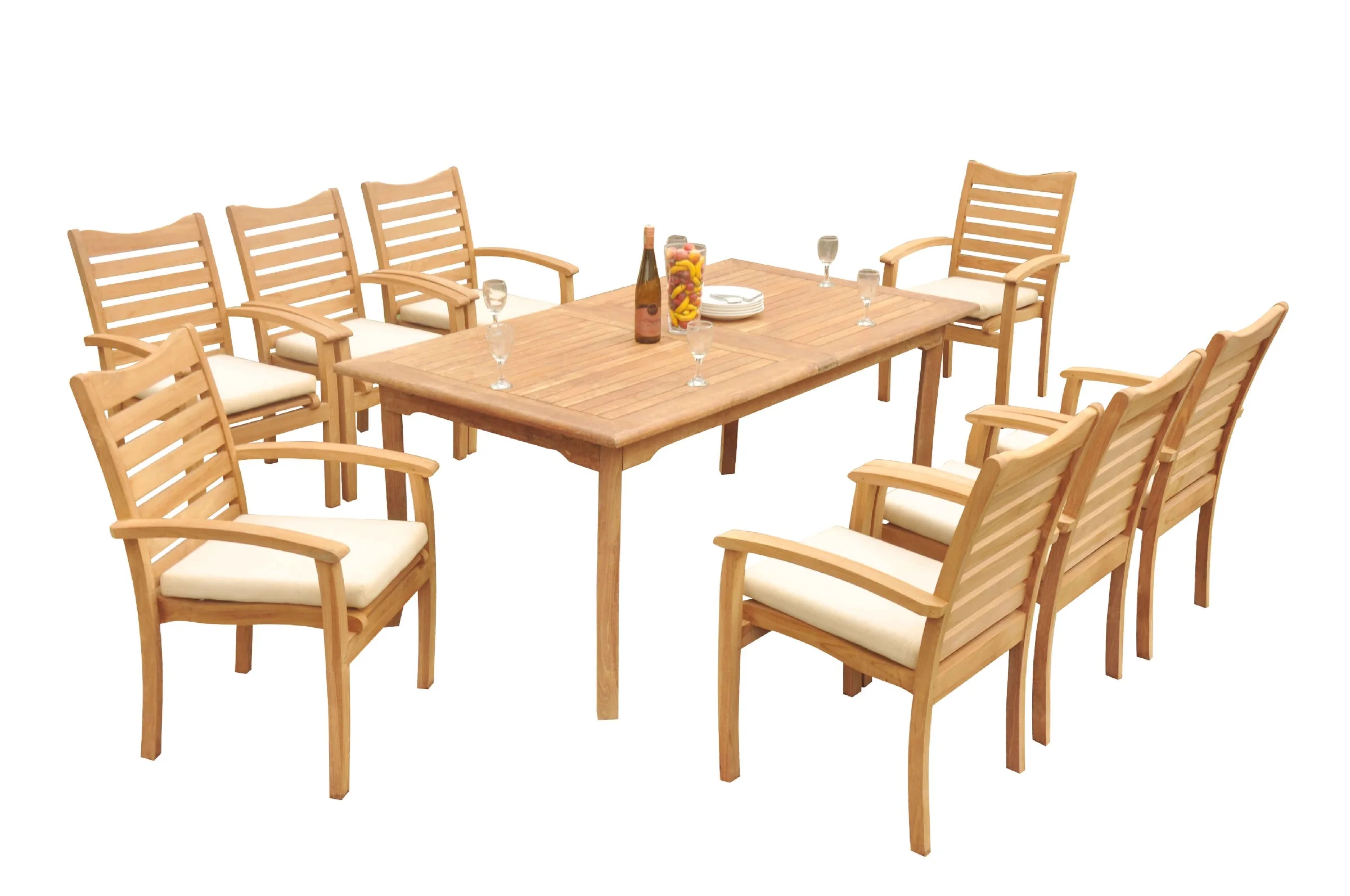 Grade-A Teak Dining Set: 8 Seater 9 Pc: 94