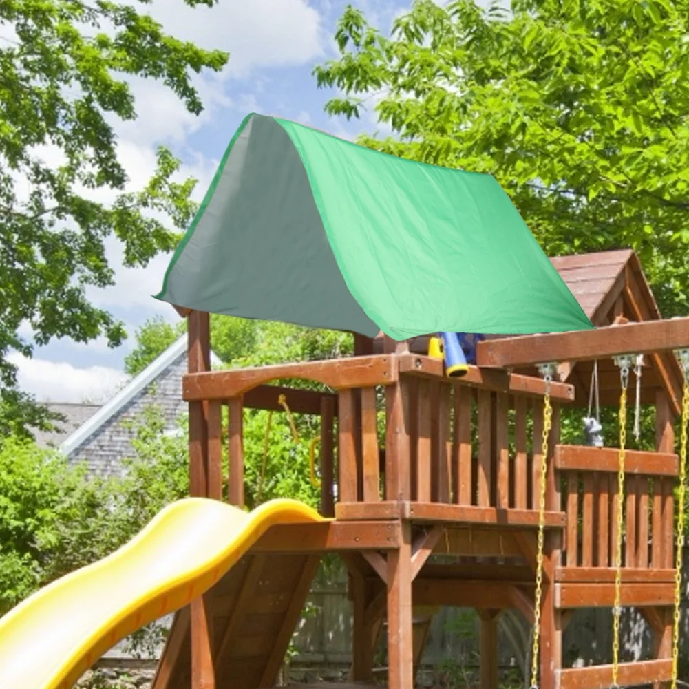 Viccilley Roof Canopy Outdoor Swing Cover Kids Playground Roof Canopy Patio Swing Cover 190T Polyester Taffeta Waterproof Cover Replacement Tarp Sunshade for Garden Patio(Green)