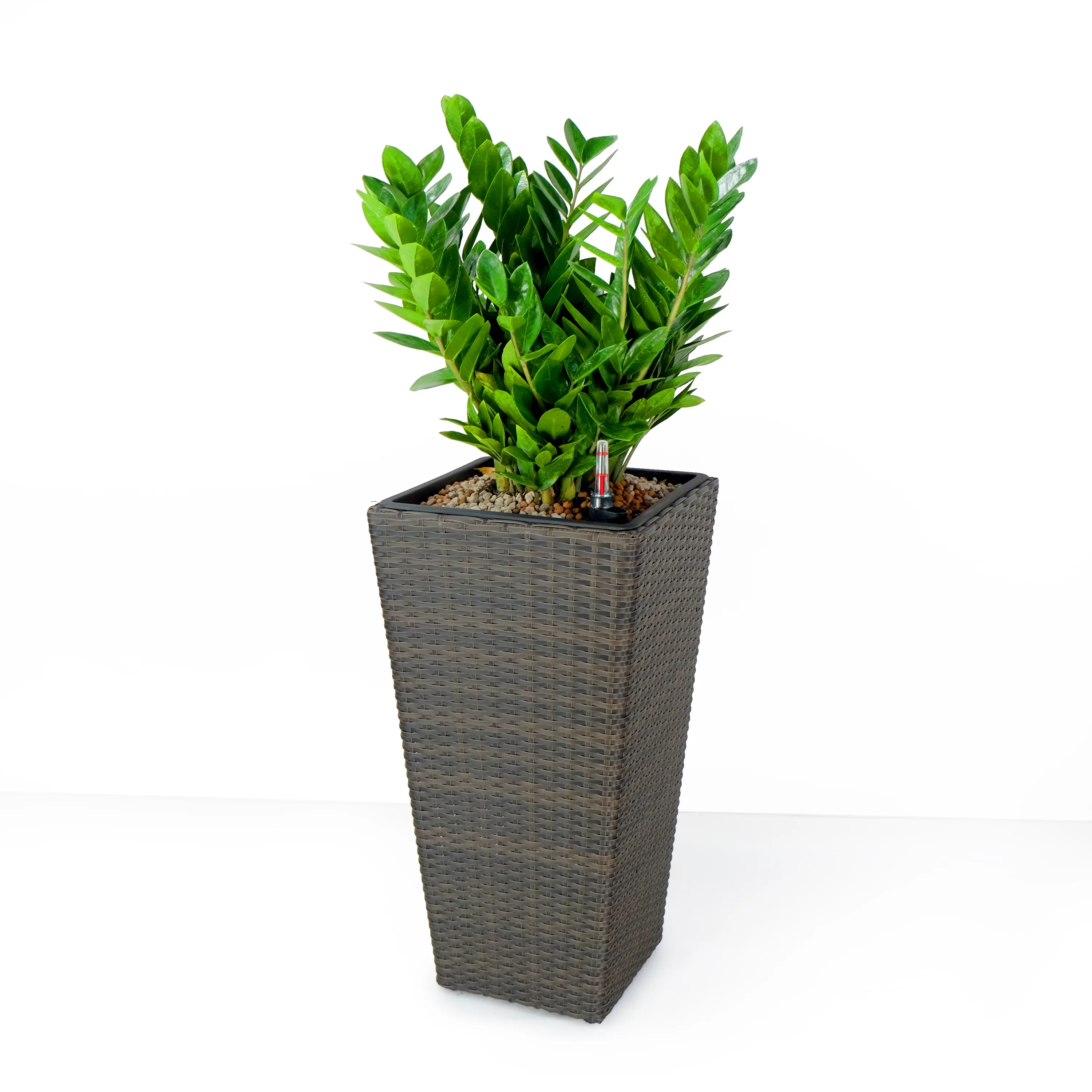 CoSoTower 2-Pack Self-Watering Planter - Hand Woven Wicker - Square - Expresso