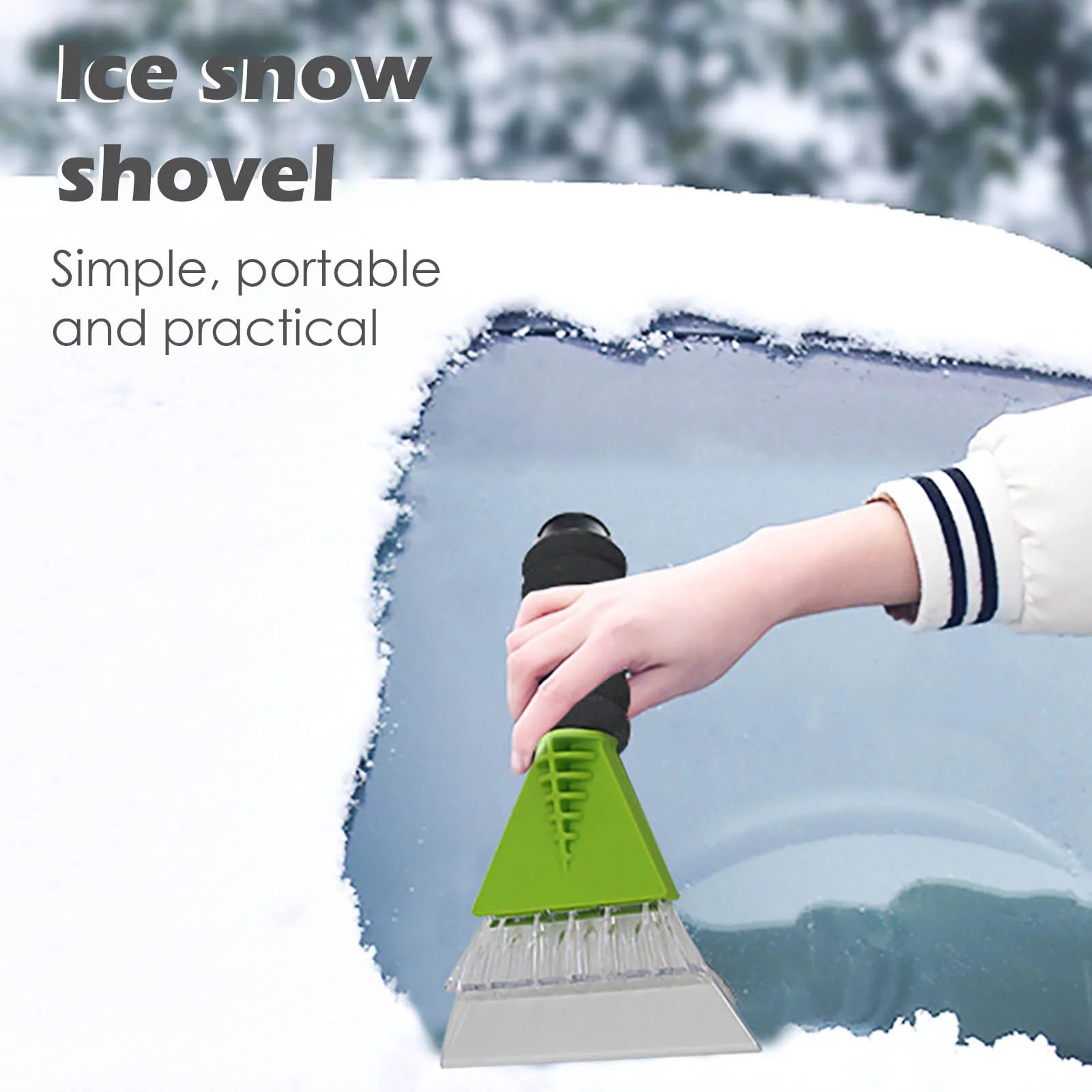 QNFEPKG Car Bumper Cute Car Bumper Sticker Snow Shovel Ice Scraper Car Truck Snow Removal With Rubber Cover Winter Tools