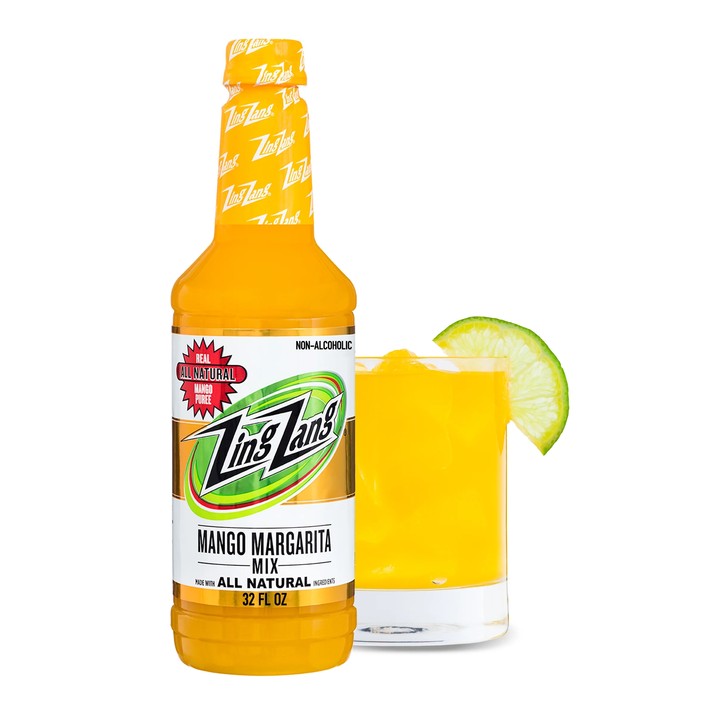 Zing Zang Mango Margarita Mix, Non-Alcoholic Cocktail Mixer, 32 Fl Oz Bottle