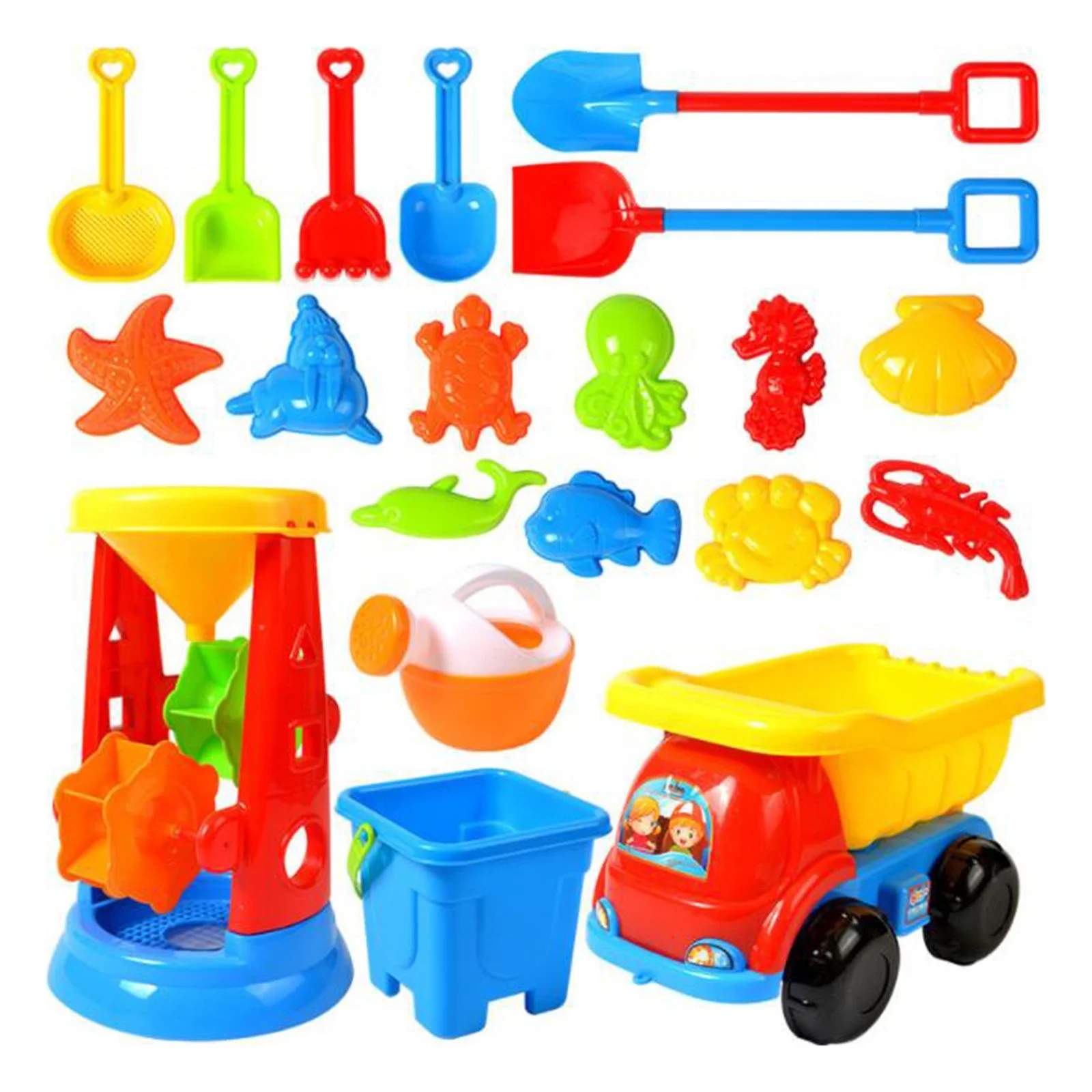 BOLUOYI Toys for Kids Ages 5-8 4Th of July Indoor 20 Piece Beach Toy Set Play Sandpit Toy Summer Outdoor Toy