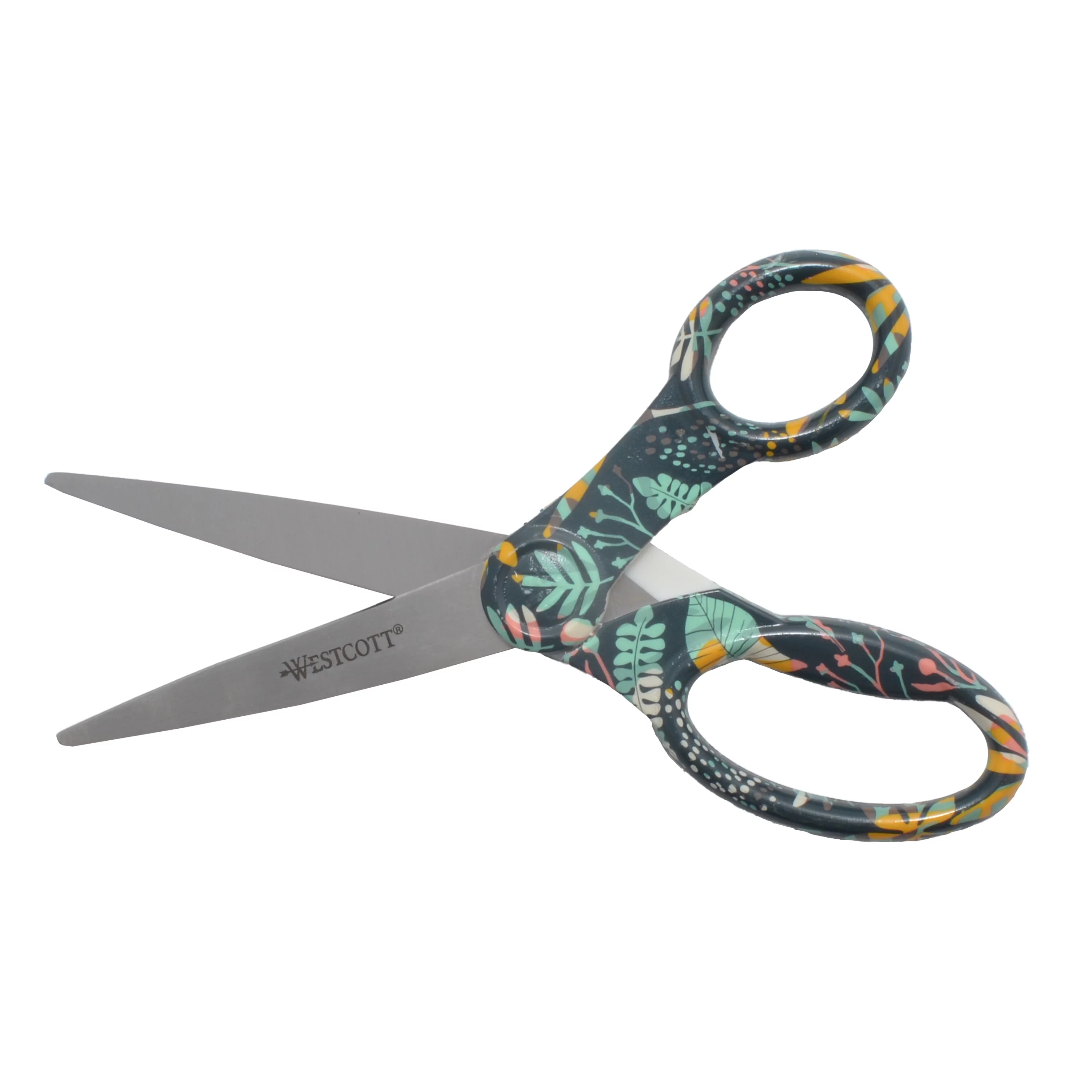 Westcott Fashion Scissors, 8”, Stainless Steel, Straight, Multi-Color, Floral, 1-Count