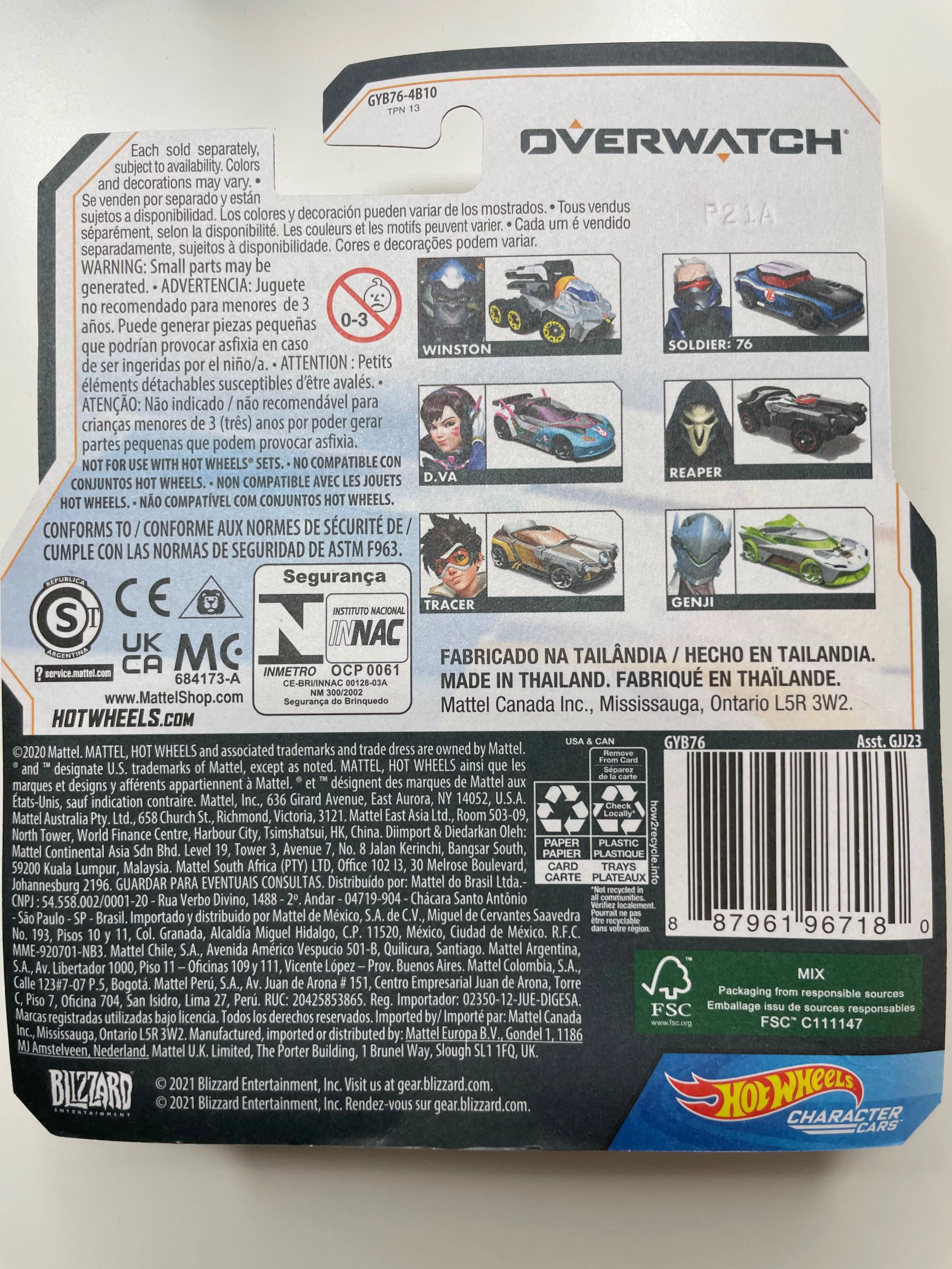 Hot Wheels Gaming Character Cars - Overwatch - Tracer