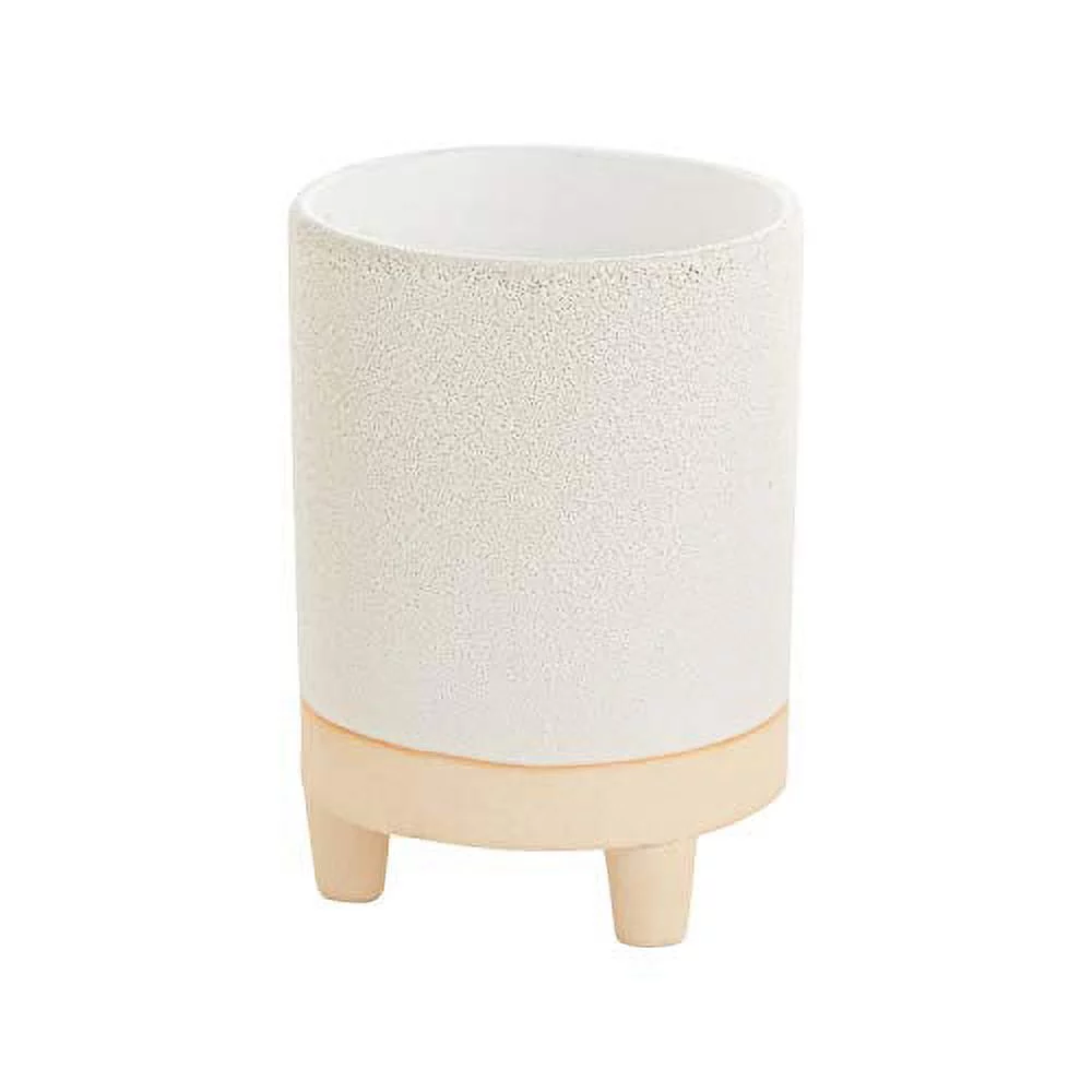 Delray Footed Ceramic Pot for Plant (92092) White Ceramic Pot (3.75