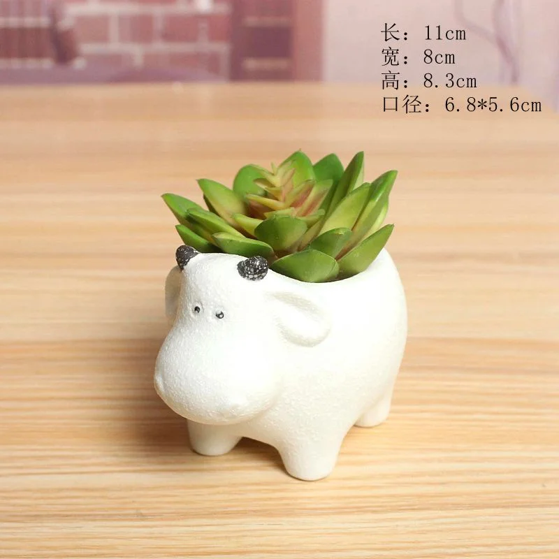 Snowflake Glazed Ceramic Succulent Planter - European Style Cartoon Minimalist Pot