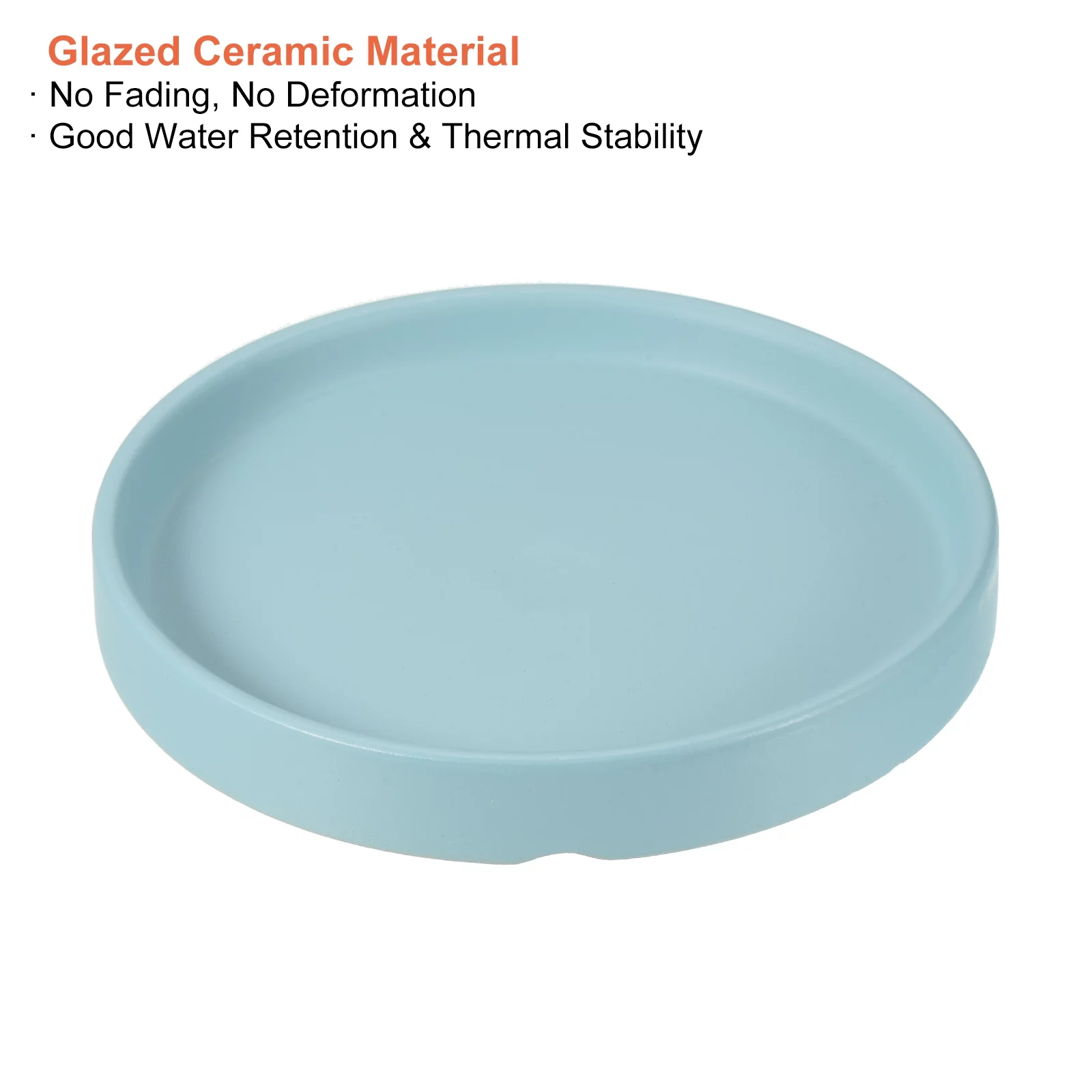 Plant Pot Saucers 4.5 Inch, 2 Pack Ceramic Round Flower Drip Tray for Indoor Outdoor, Turquoise