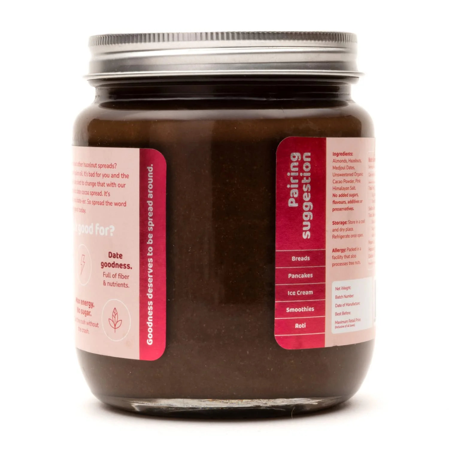Flyberry Gourmet Date Spread With Hazelnut & Unsweetened Cacao | No Added Sugar, 100 G