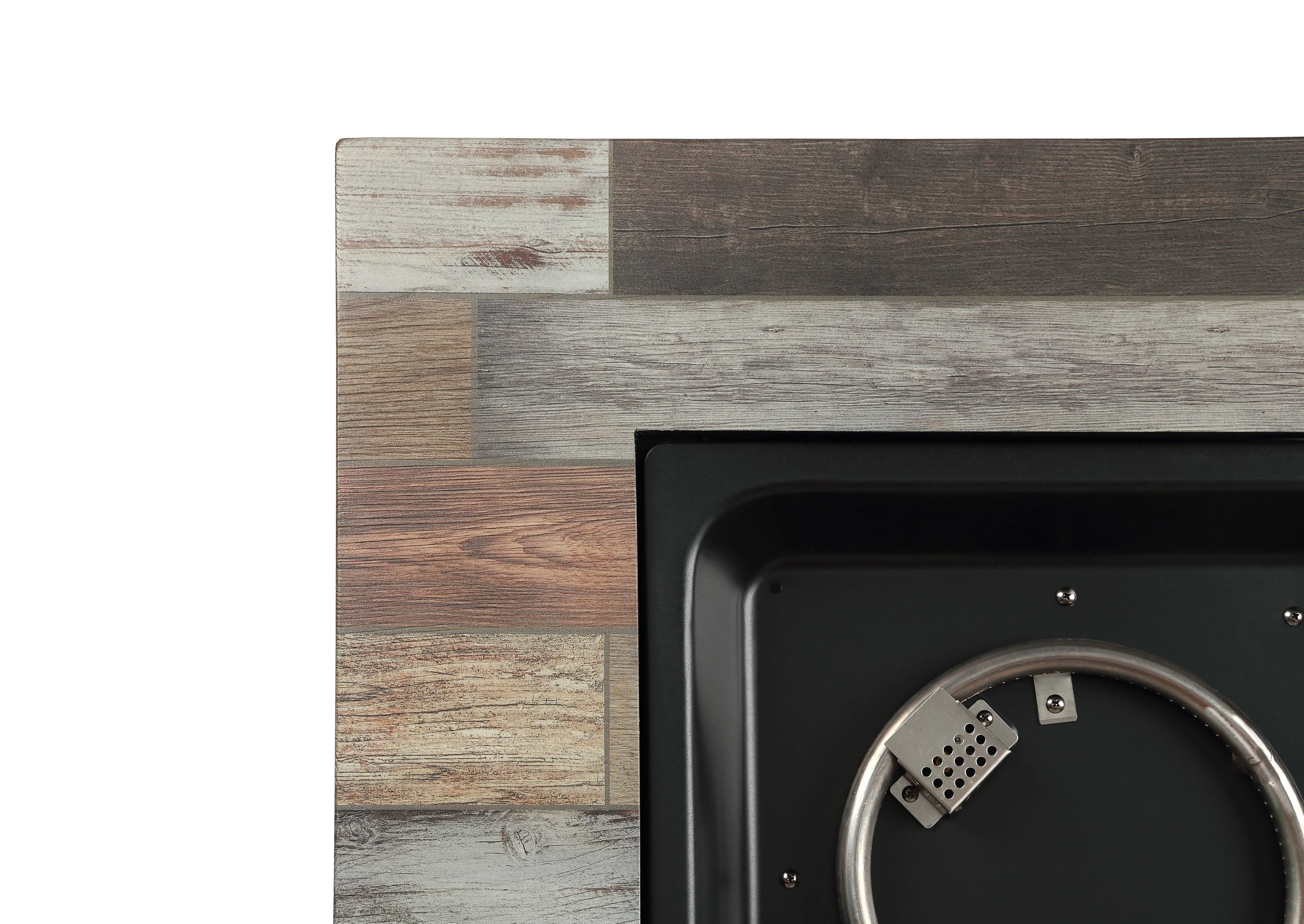 Endless Summer GAD15298ES 30 in. The Cayden Square Gas Fire Table with Printed Cement Resin Mantel