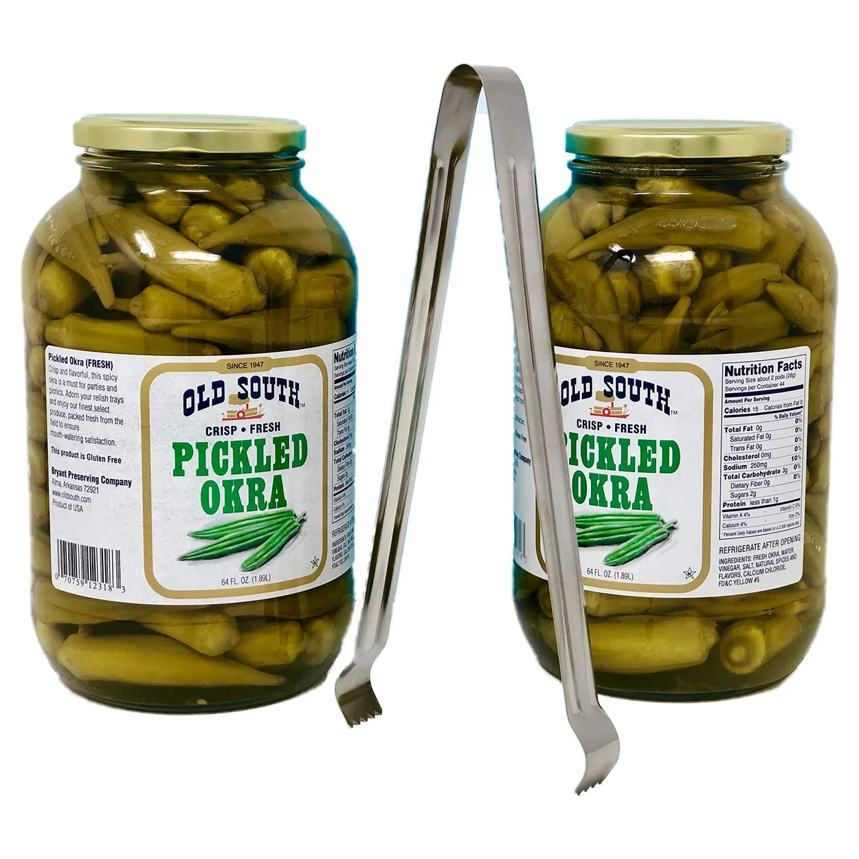 Old South Crisp Fresh Pickled Okra (2 x 64 fl oz jars) bundled with a complimentary 9