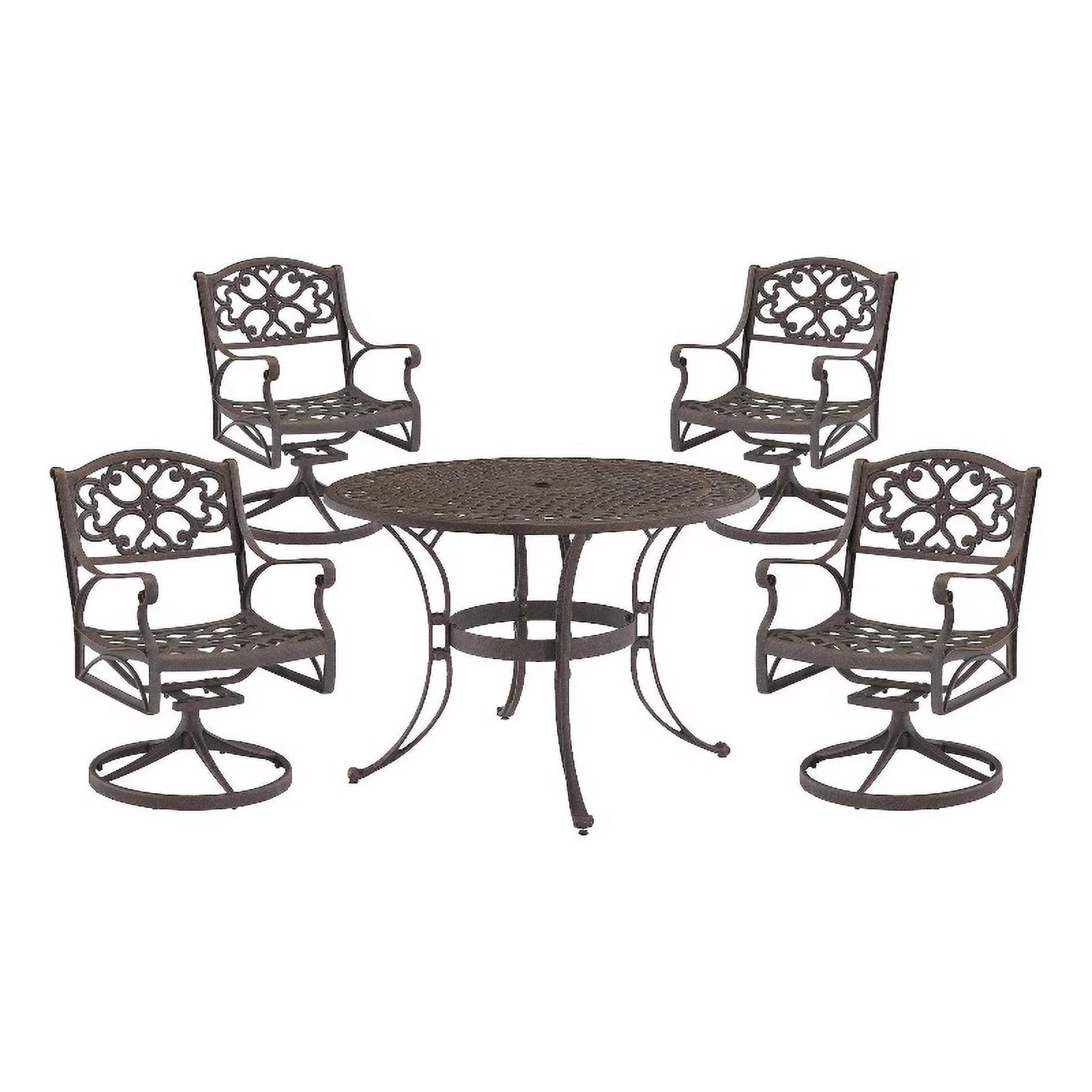 Homestyles Sanibel Aluminum 5 Piece Outdoor Dining Set in Bronze