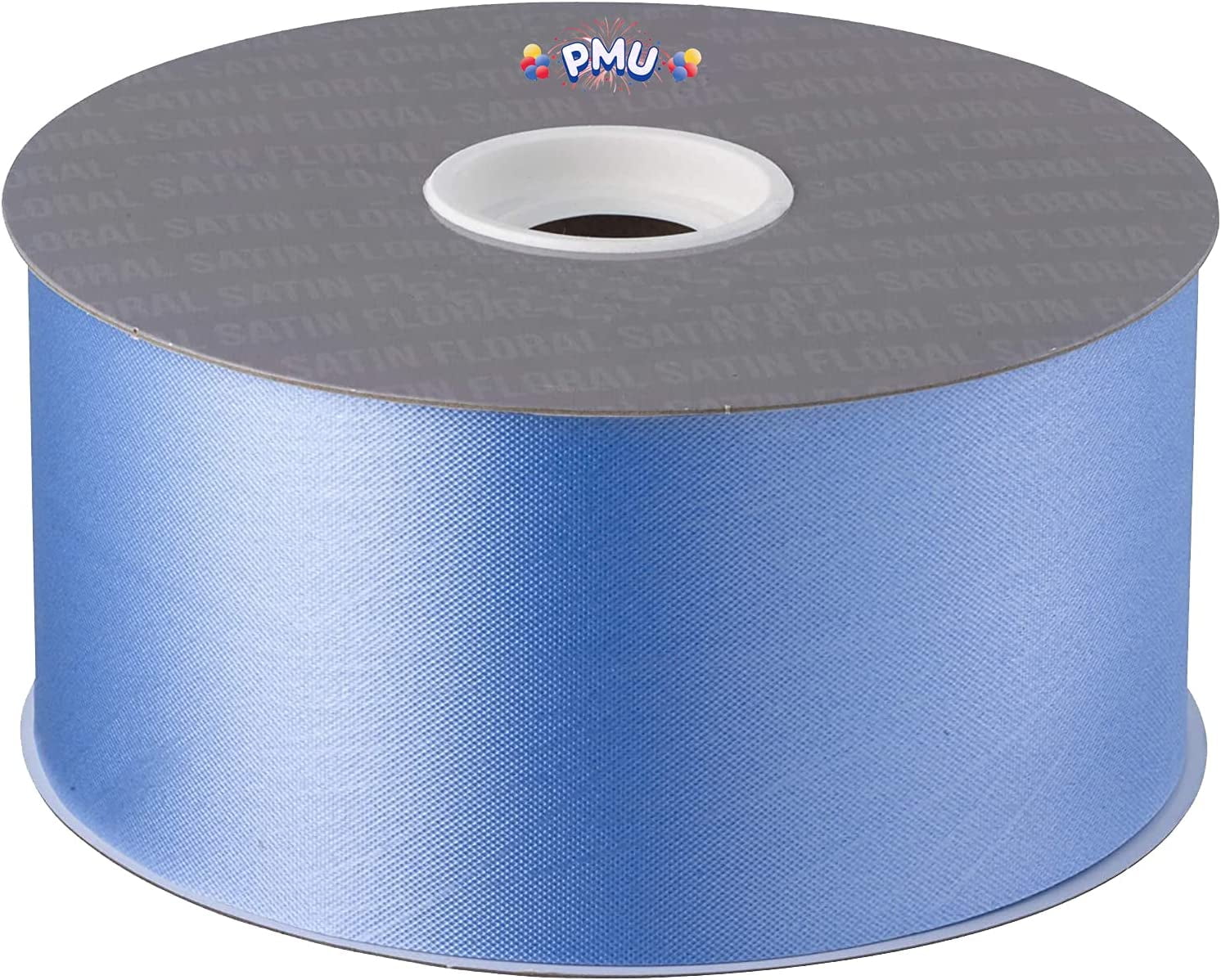 PMU Smooth Water Resistant Floral Satin Ribbon 2 1/2 Inch X 100 Yards Light Blue Pkg/1 Perfect for Florists, Gift Wrapping, Wedding Decor,