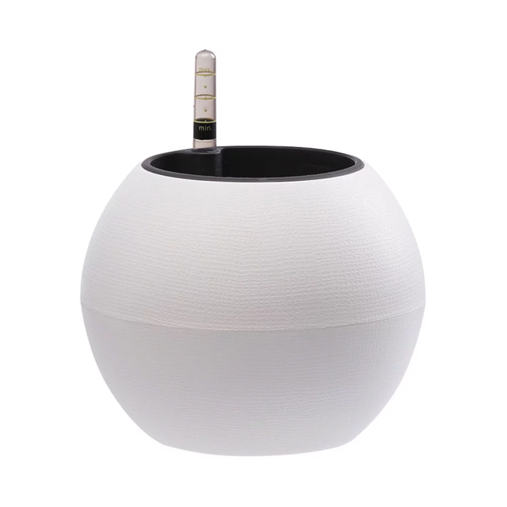 Self Watering Planter Flower Pot With Level Indicator for indoor and outdoor White
