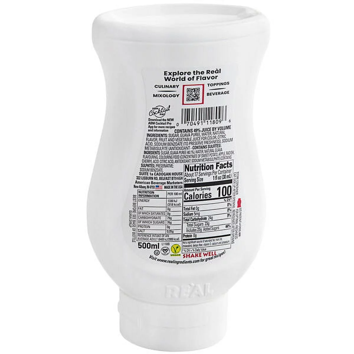 Real 16.9 fl. oz. Guava Puree Infused Syrup