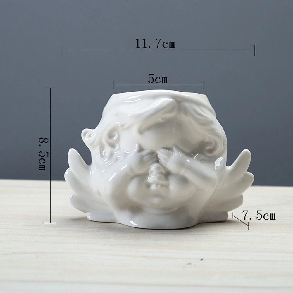 Gongxipen Ceramic Succulent Holder Desktop Planter Table Flowerpot Succulent Pots Random Style White