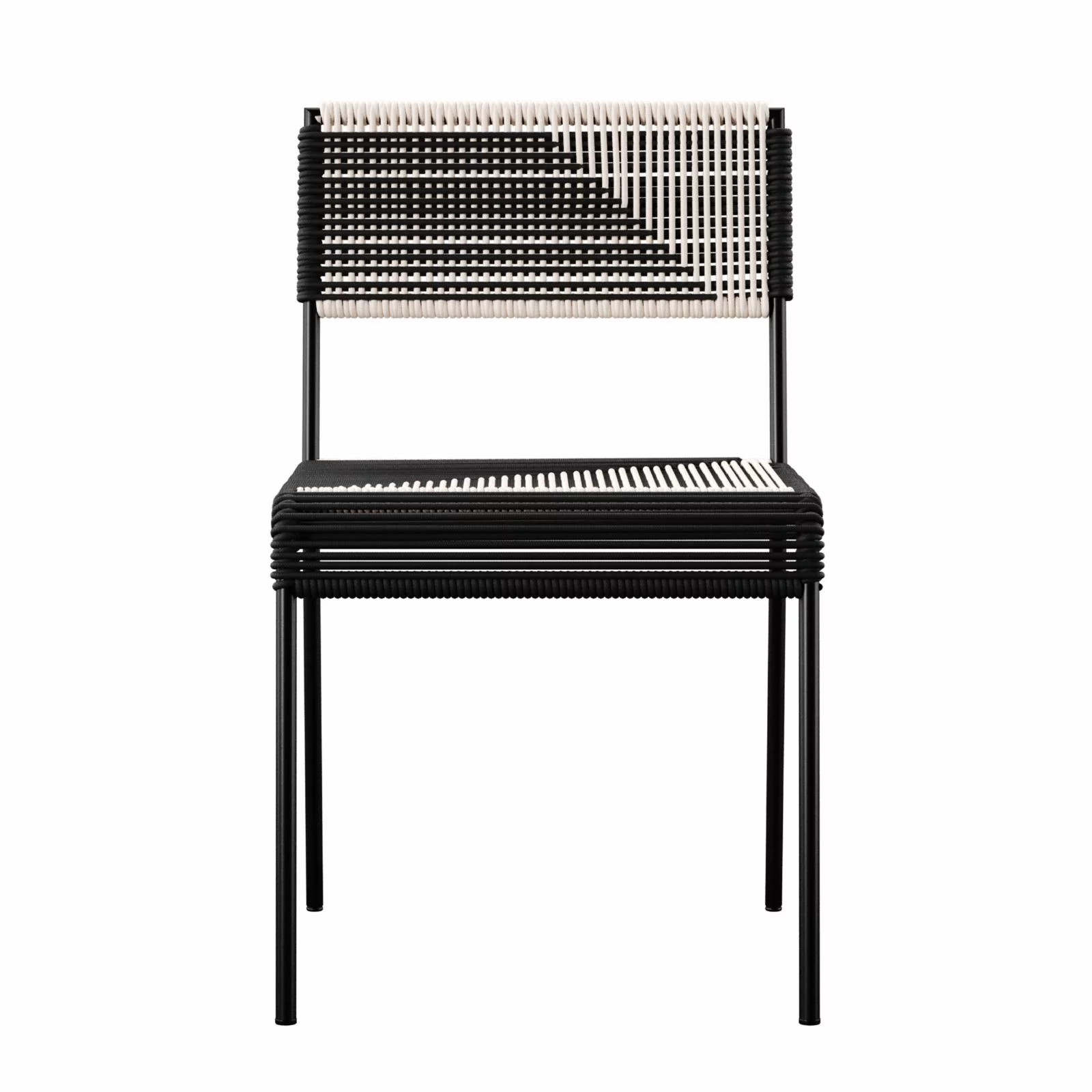 SEI Furniture Watkindale Stainless Steel Woven Outdoor Chairs in Black