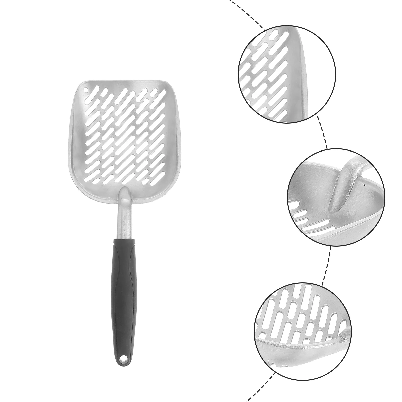 Guichaokj Long Handle Pet Kitty Dog Litter Scooper Durable Metal Pet Sift Shovel (Blue)