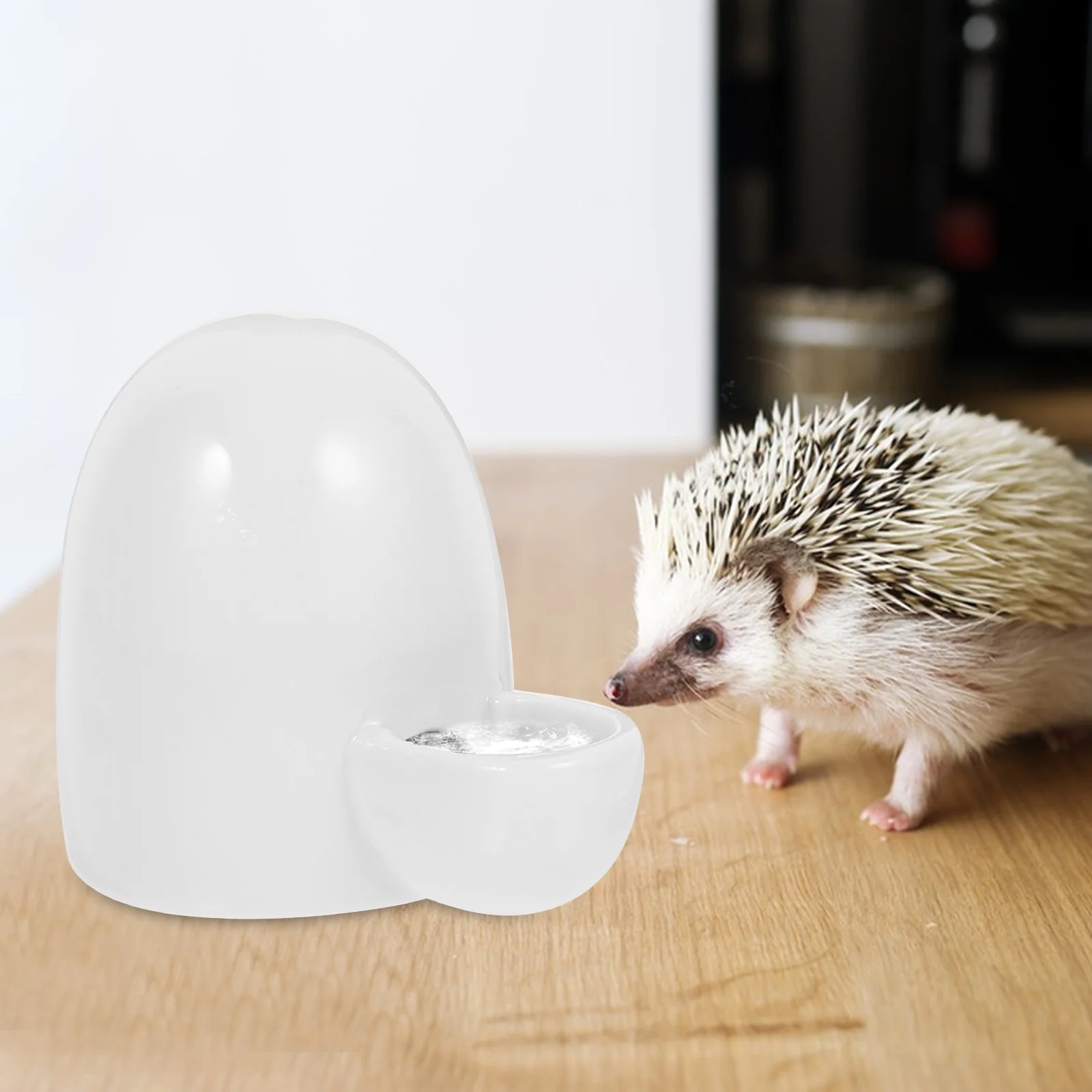 Pet Drinking Fountain Small Water Dispenser Dish Feeder Animal Bottle Automatic Glass White