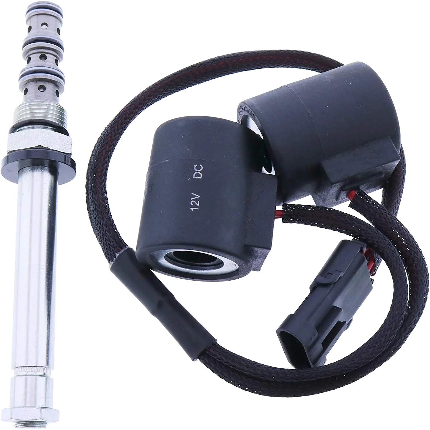 EHEparts Solenoid AT163468 AT163475 AT1634AS22 ELI80-0072 for John Deere Backhoe Loader 300D 310D 315D