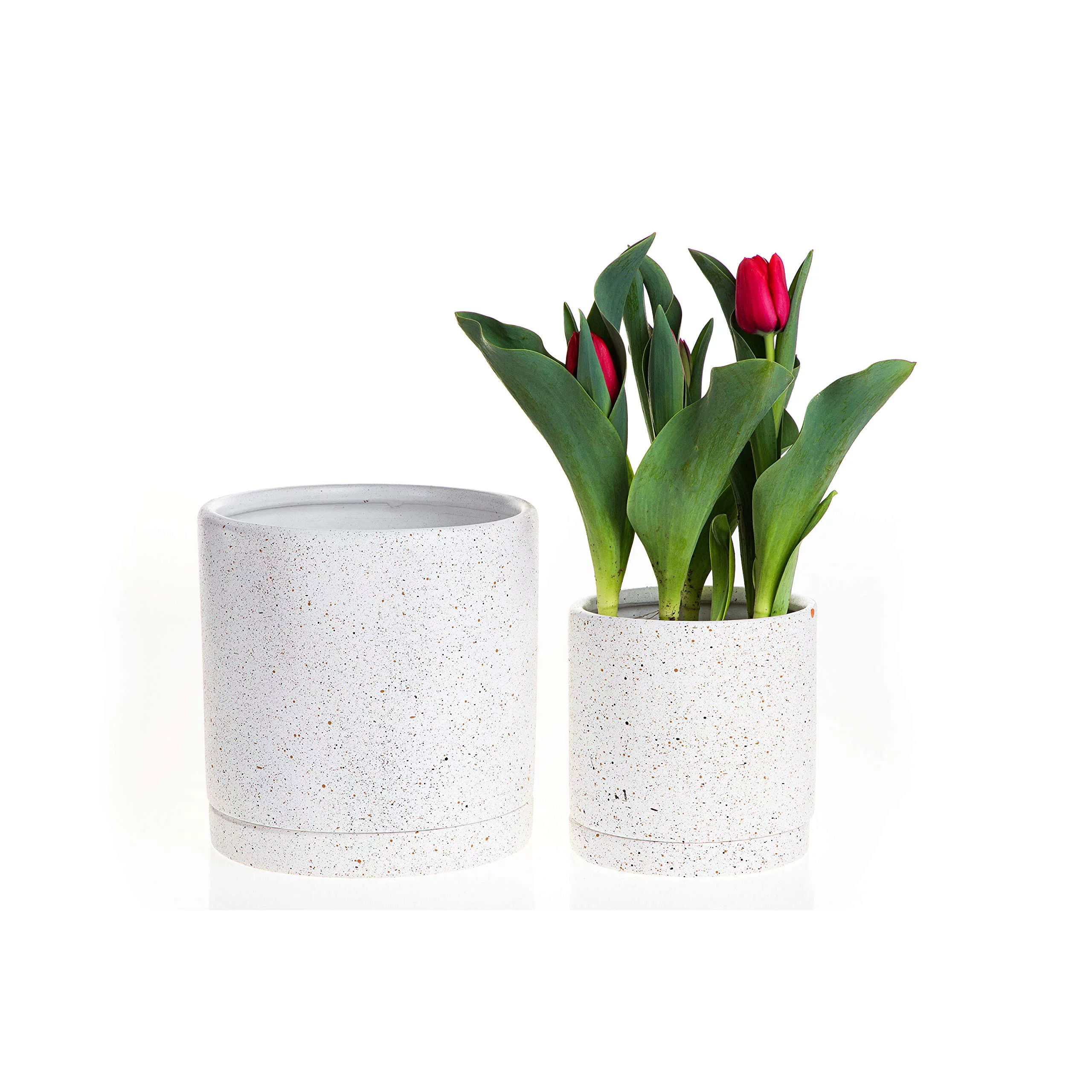 Decorative Saucer Pot/Planter | Modern Pot Decor for Home or Office l Indoor and Outdoor Planter for Any Event Decorations (Sand, Combo)(CR6380+CR6381)