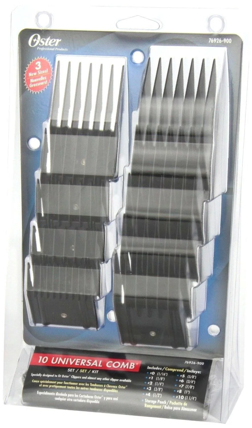 Oster Universal Comb Set 10 Piece Attachments 76926-900 Guides Detachable