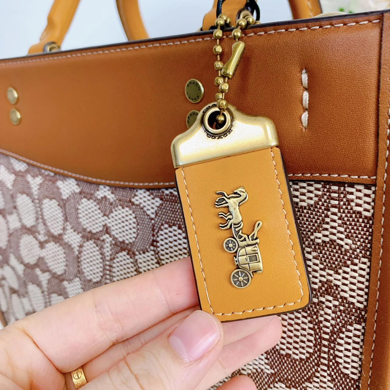 Coach C6444 Rogue 25 In Signature Textile Jacquard IN Cocoa Burnished Amb