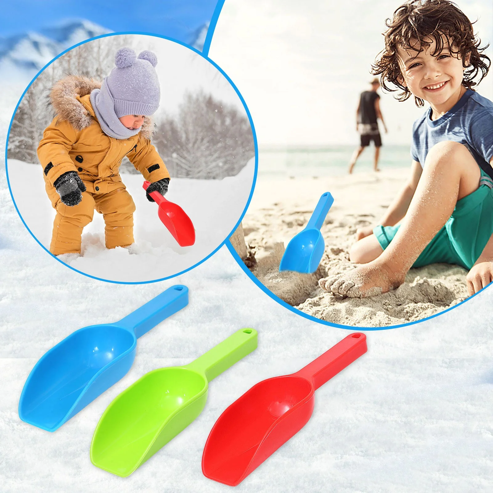 YHAIOGS Children's Sand Shovel Snow Shovel Children's Beach Shovel Beach TOy Shovel Flat Head Play Snow Shovel