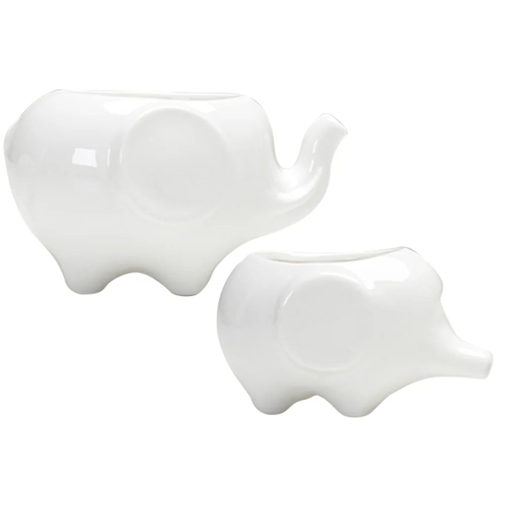 2 Pcs Pots for Plants Plant Containers Cute Cactus Planter Flower Pot Ceramics Flowerpot White
