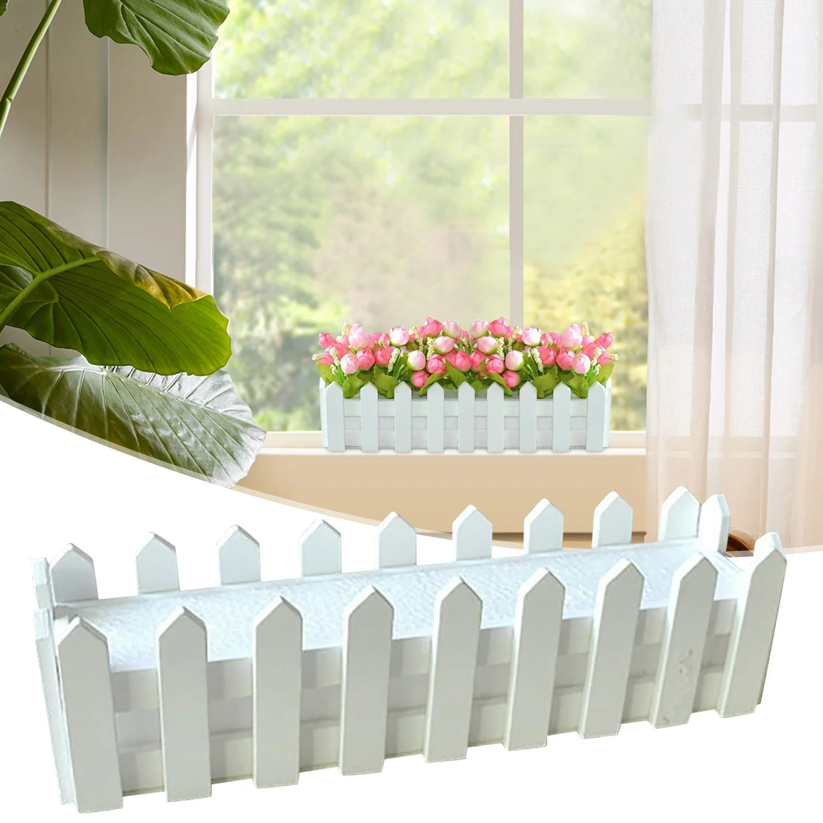 Window Box Vegetable Planters For Windowsill Patio Garden Home Décor Porch Large Potted Artificial Indoor Home Flower Pot Large Garden And Flower Stands for Centerpieces Small Wall