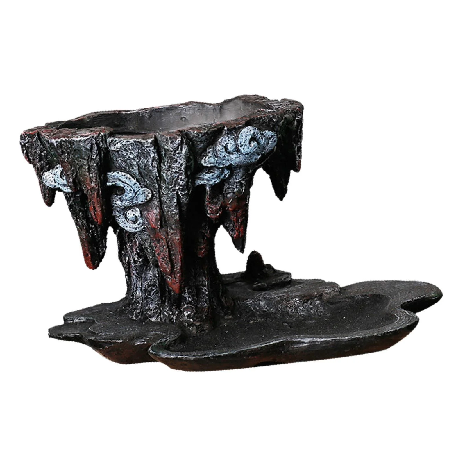 kesoto Chinese Planter Flower Plant Pot 23.5x13.3x13.7cm Balcony Decoration Table Ornament for Dining Table Multipurpose Black