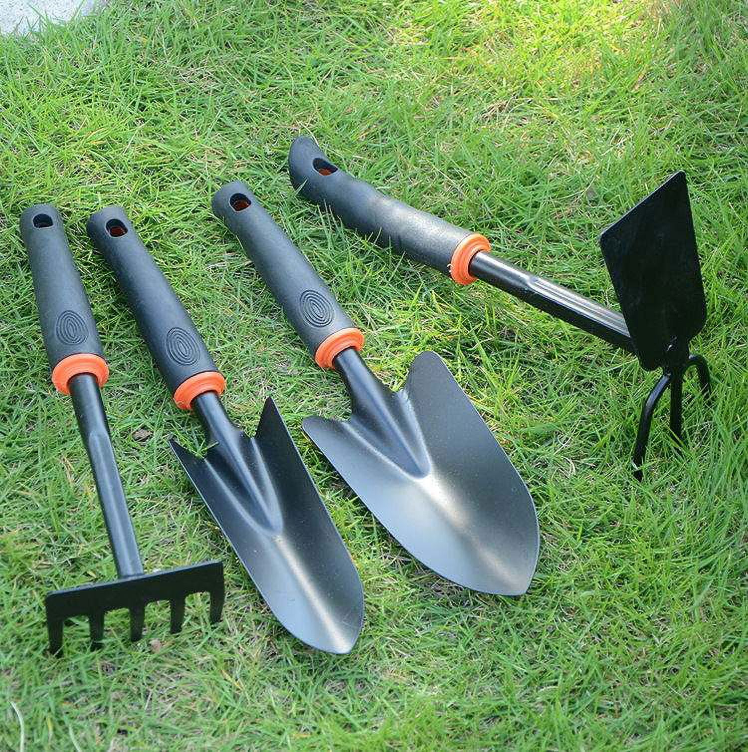 XILONG Gardening tools black plastic handle spray plastic two-headed hoe dual-use hoe five-tooth rake shovel outdoor hoe flower shovel