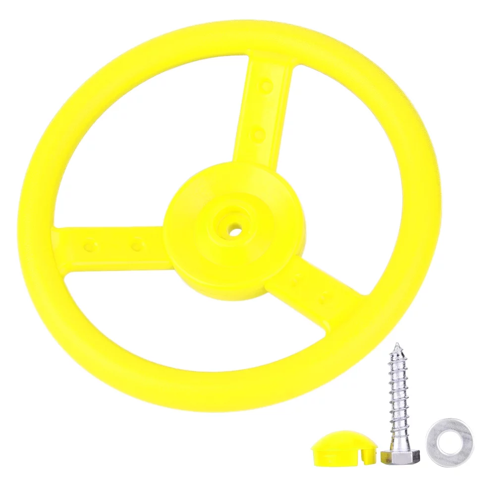 Buumin Plastic Outdoor Playground Small Steering Wheel Toy Swing Set Accessories (yellow)