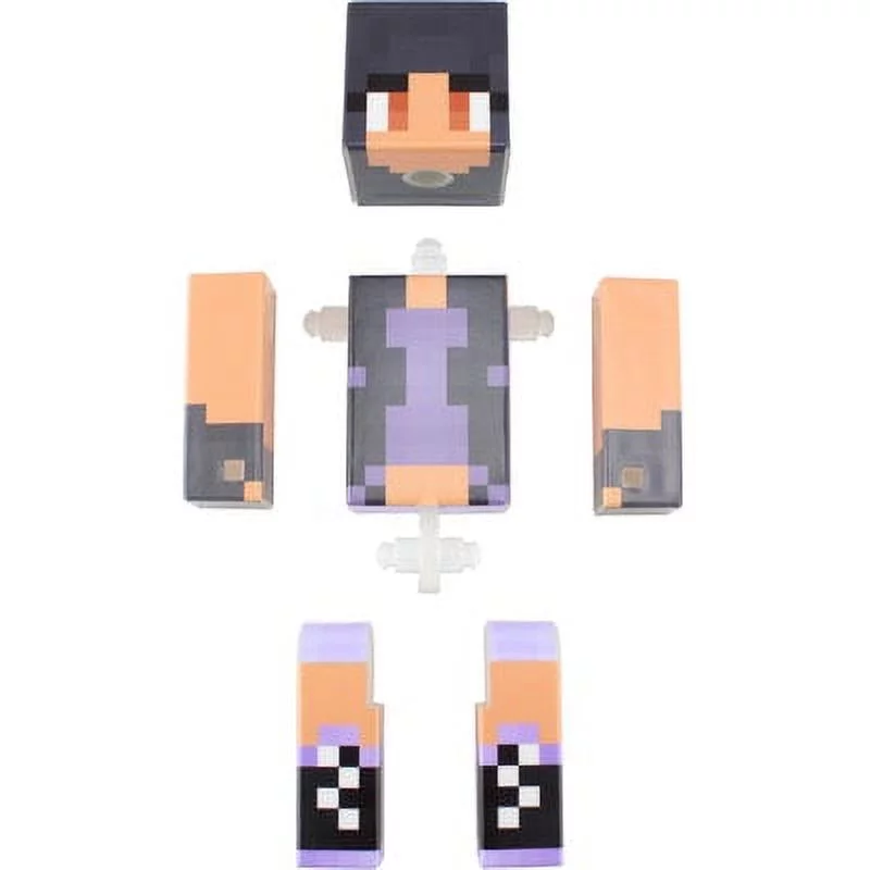 Purple Girl Action Figure Toy, 4 Inch Custom Series Figurines by EnderToys