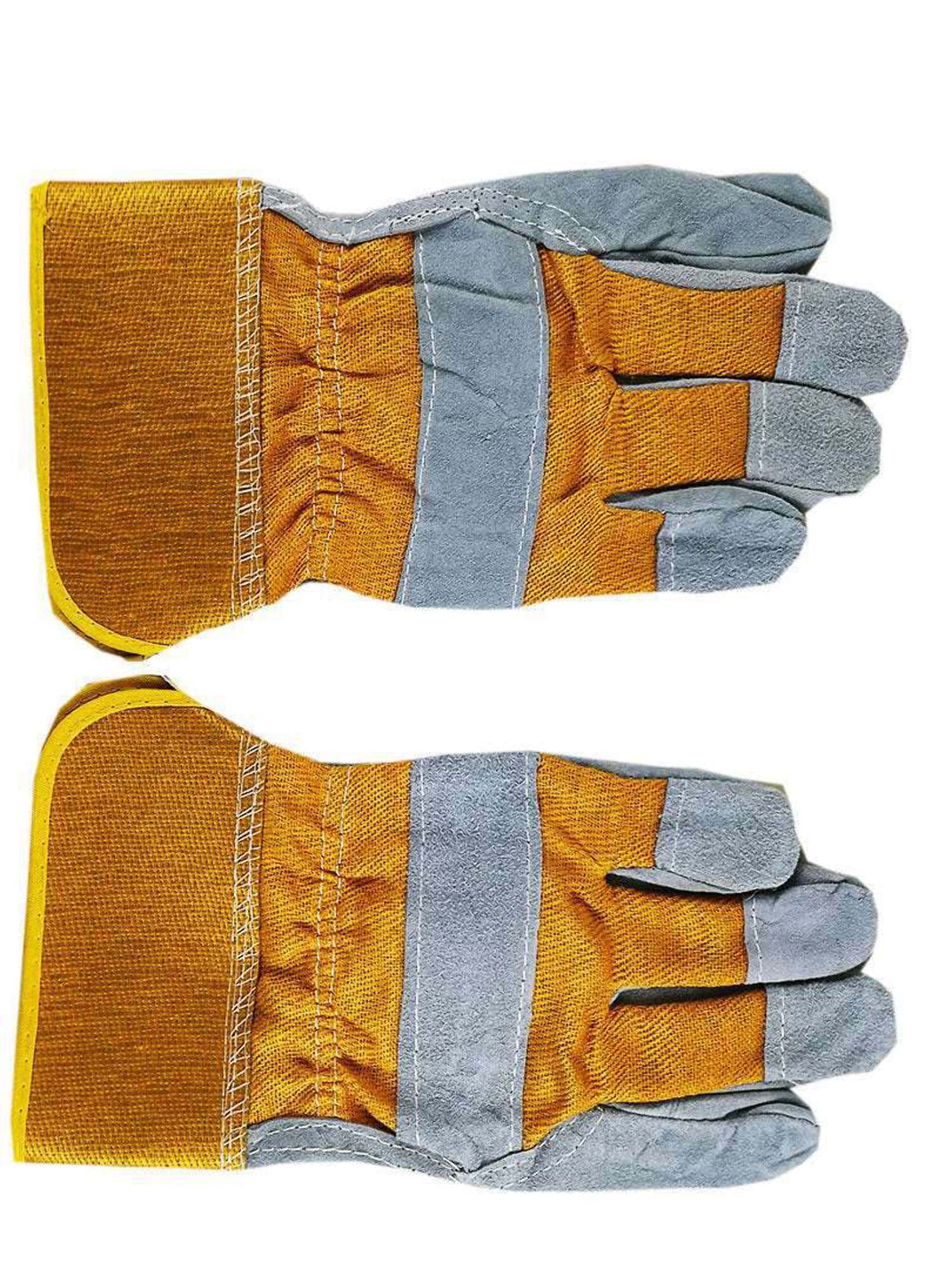 2 PACK Leather Safety Work Gloves Unisex Farmer Gardening DIY Heavy-Duty