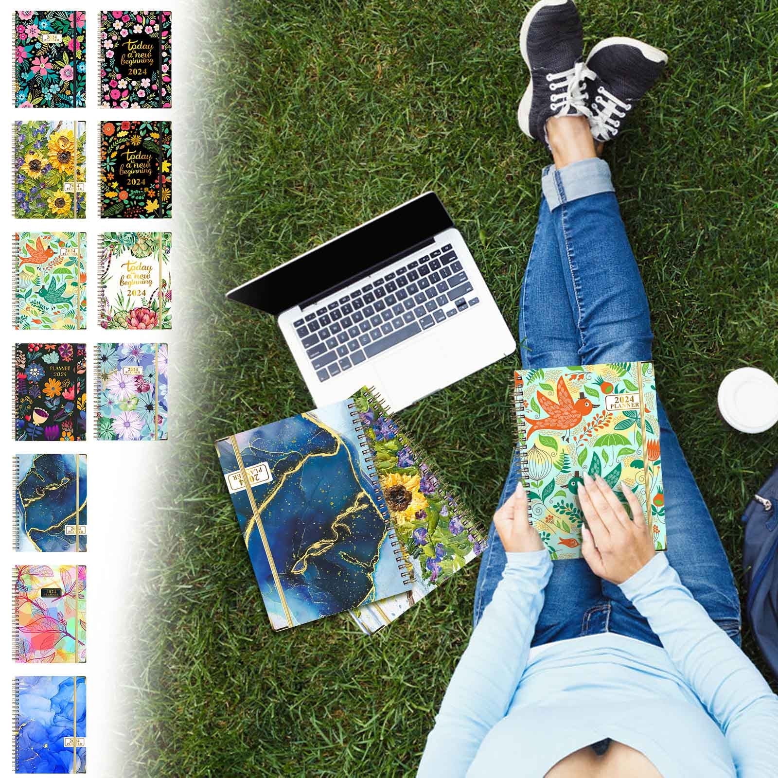 IKOMMI Daily Calendar Planner Notebook 2024 Weekly Monthly Office Agenda Organizer Time Management Personal Appointment Journal