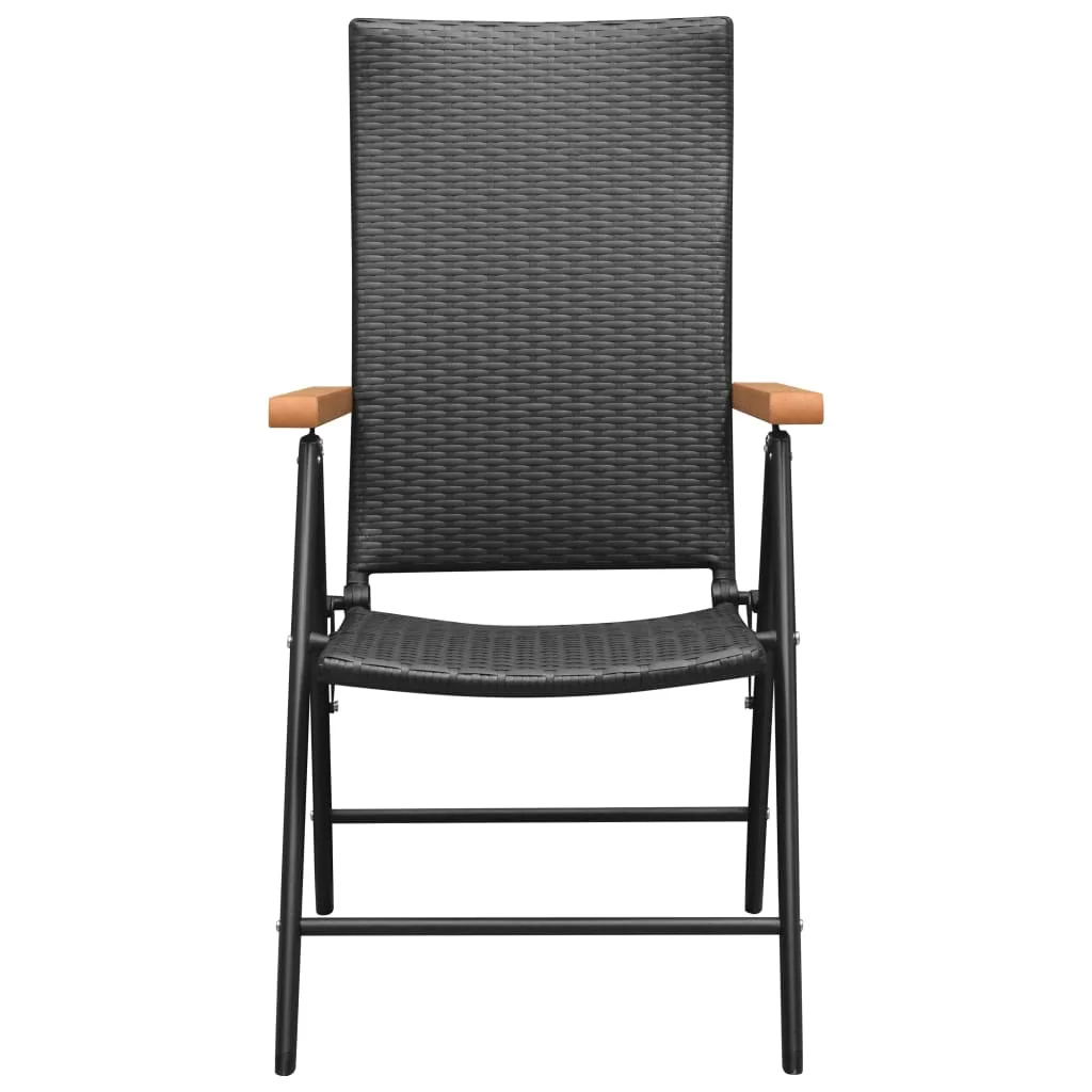 Patio Chairs 4 pcs Poly Rattan Black