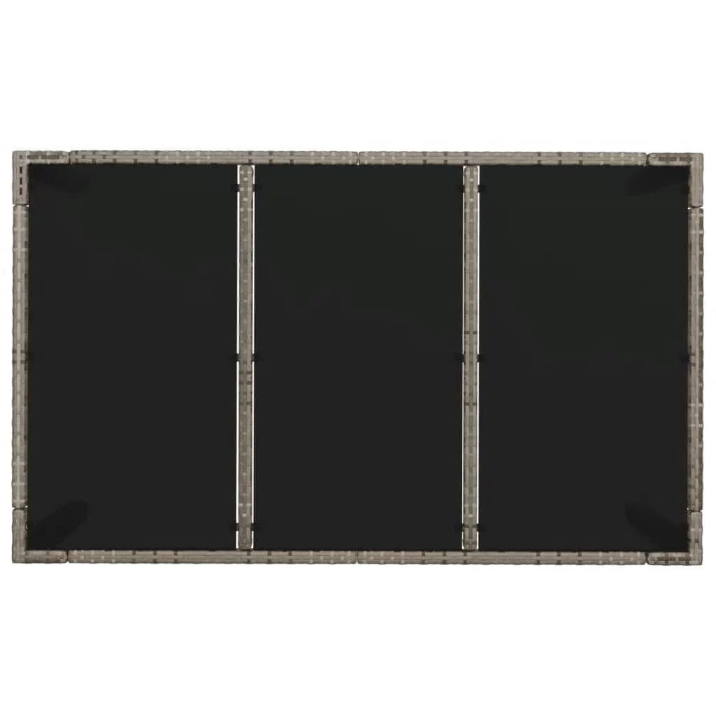 Anself 5 Piece Patio Dining Set with Cushions Gray Poly Rattan