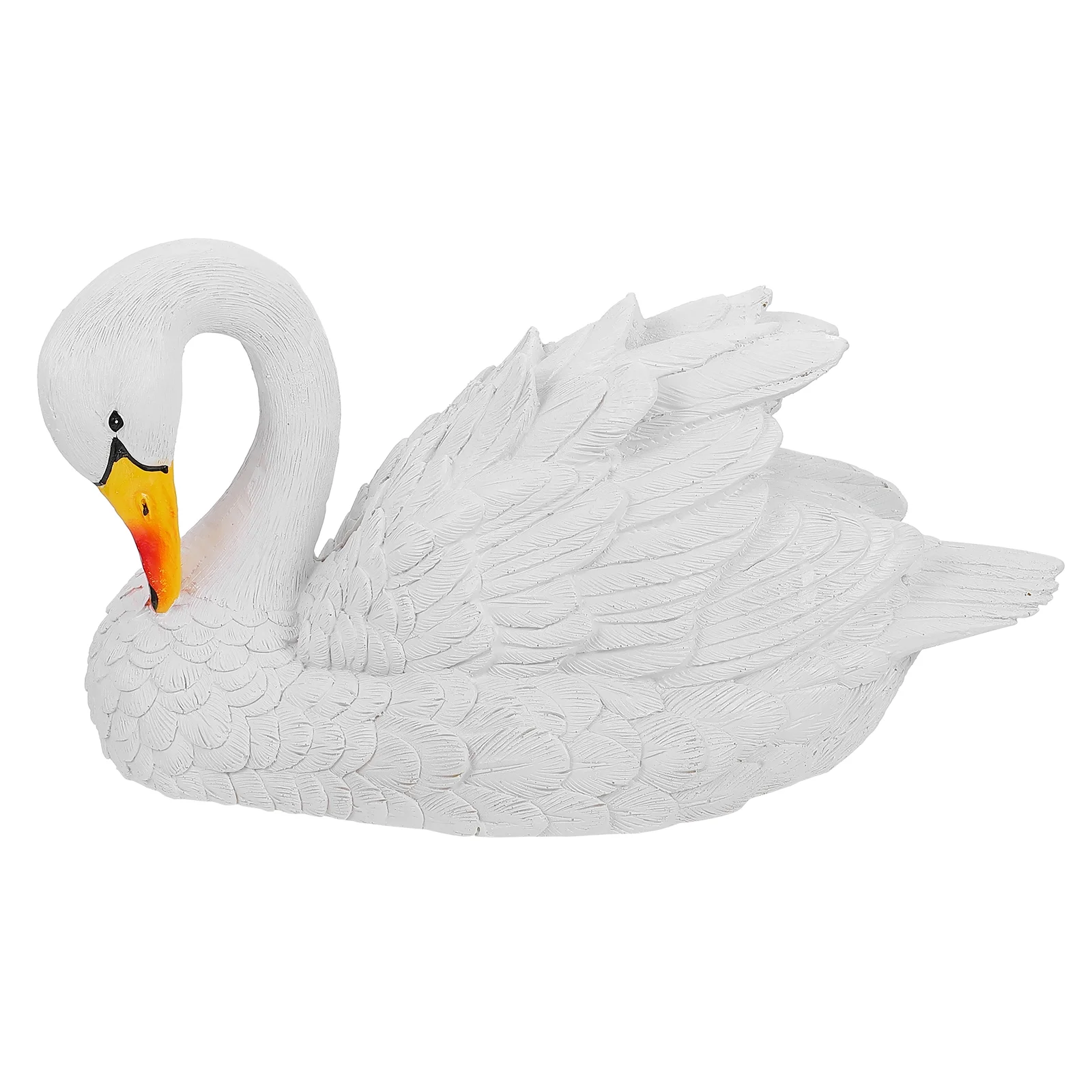 NUOLUX  Swan  Statue Decor Garden Resin Figurine Decoy Pool Pond Model Floating Ornament Decorations Bird Animals White