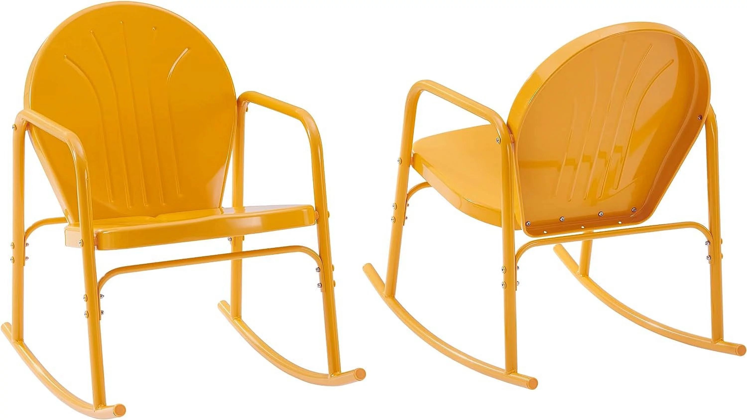 Griffith Metal Outdoor Rocking Chairs, Tangerine Gloss