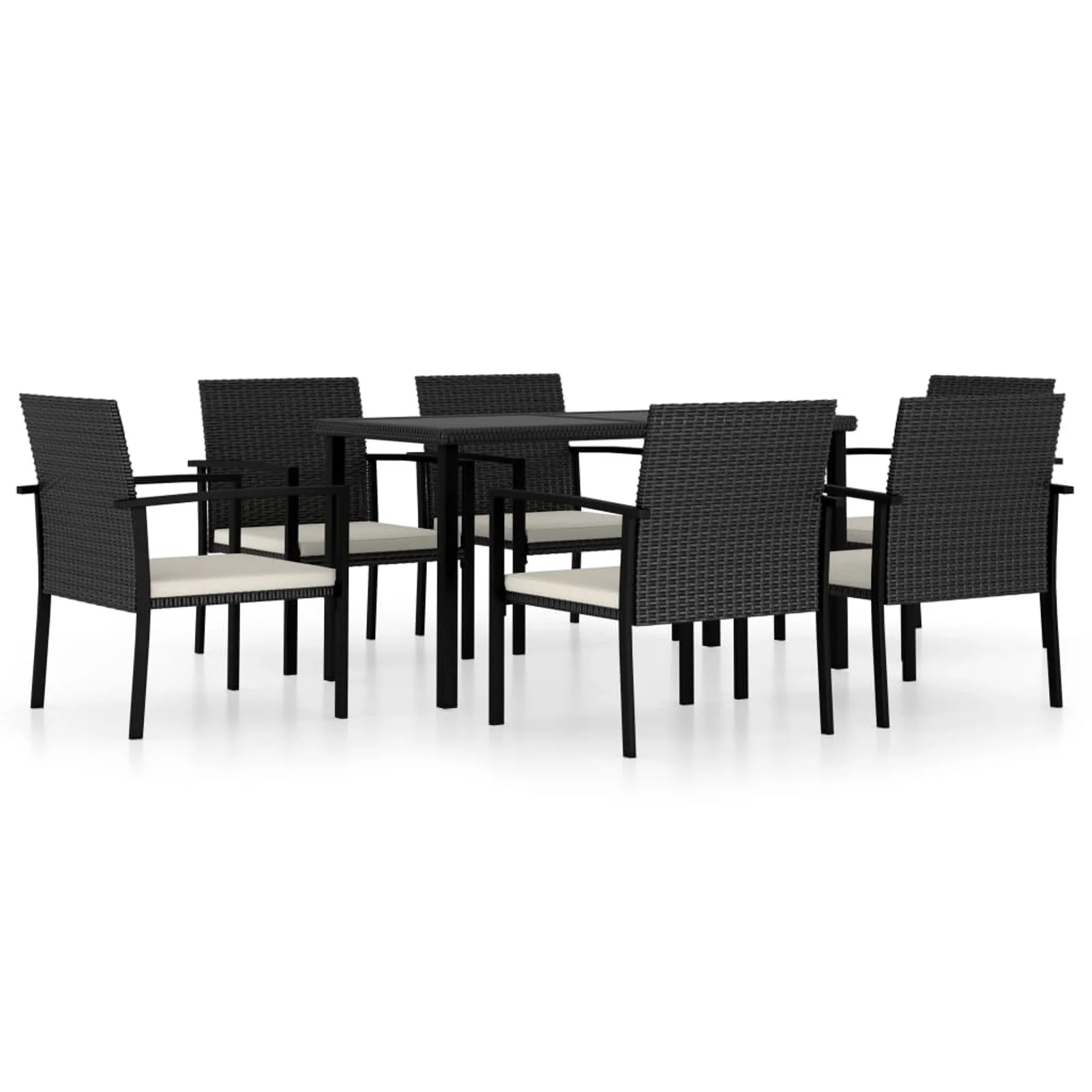 Andoer parcel,7 Piece Patio Set Patio Furniture Poly Rattan Table And Furniture Patio Set And Chair Balcony 1128933a Jiaocha 3065708 Rattan Powder-coated Steel And 6 Chairs Set Of 7 Barash