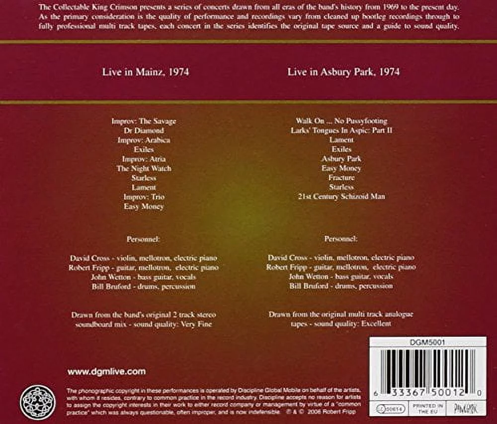 King Crimson - The Collectable King Crimson, Vol. 1 - Rock - CD