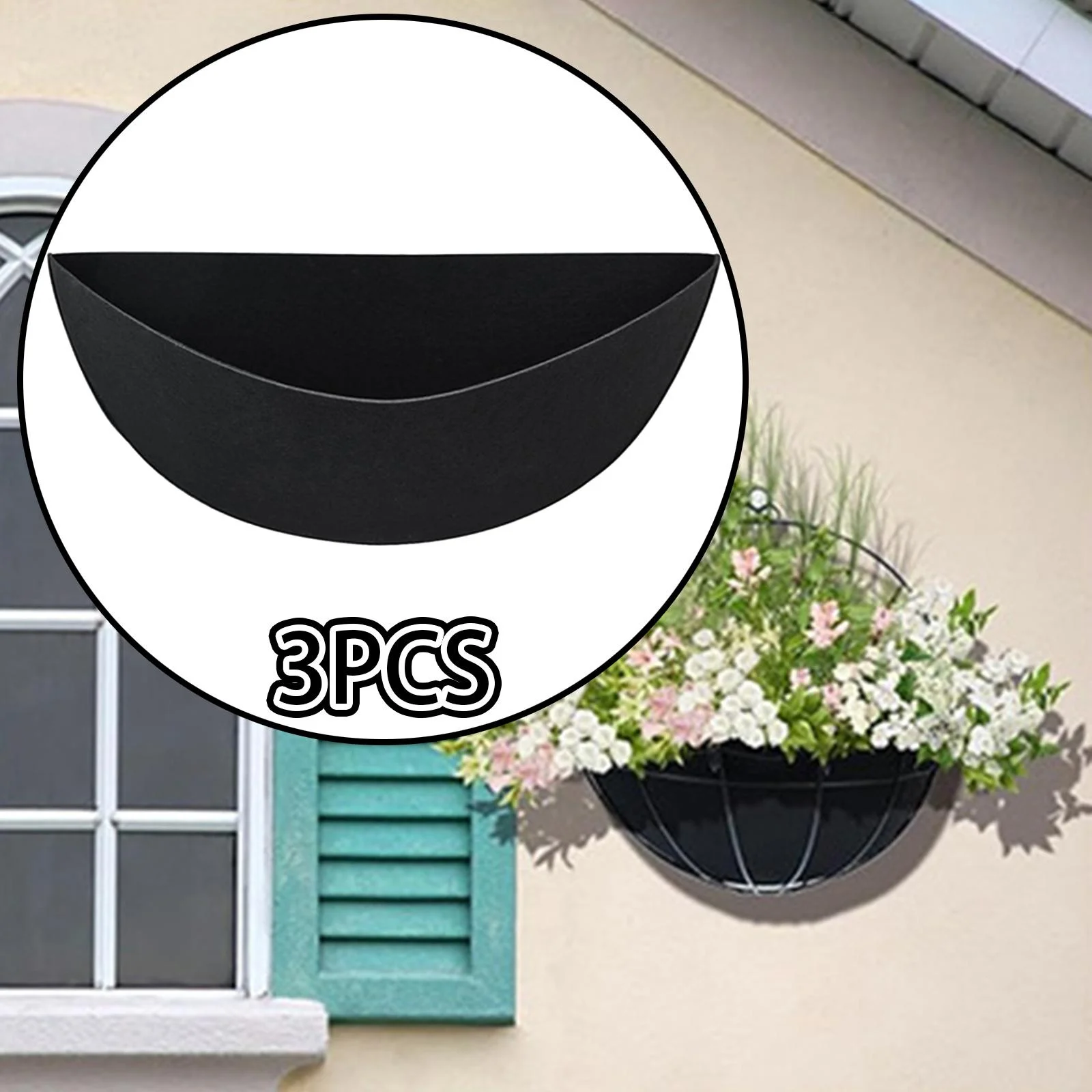 SunniMix 3 Pieces Fabric Planter Basket Liner Foldable and Breathable Flower Basket Liner 14in