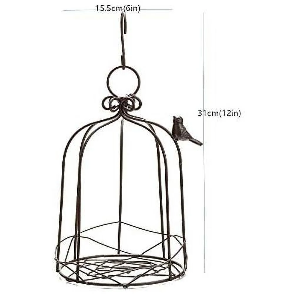 Iron cage Hanging Planter, Metal Wire Flower Basket Wrought Iron Plant Stands For Plants, Flowers, Garden, Patio, Balcony Outdoor And Indoor Décor