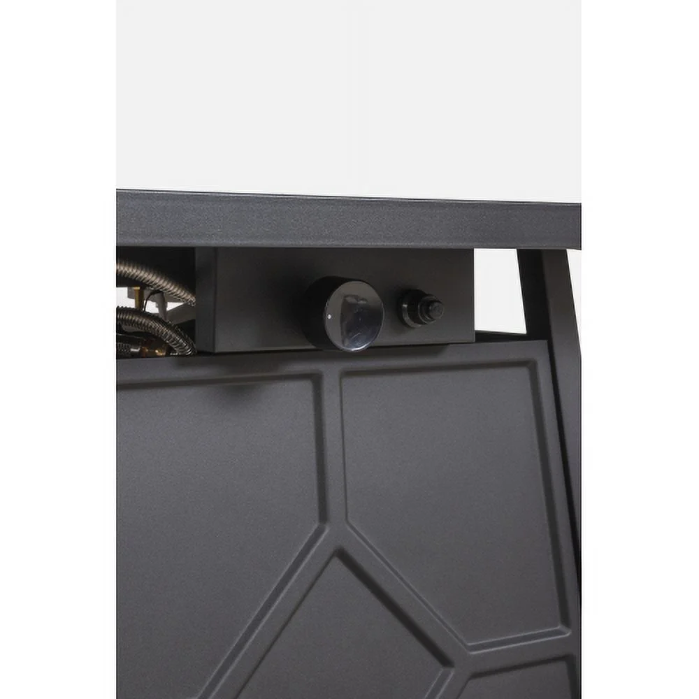 Buumin 40,000 BTU Steel Propane Gas Fire Pit Table With Steel lid, Weather Cover