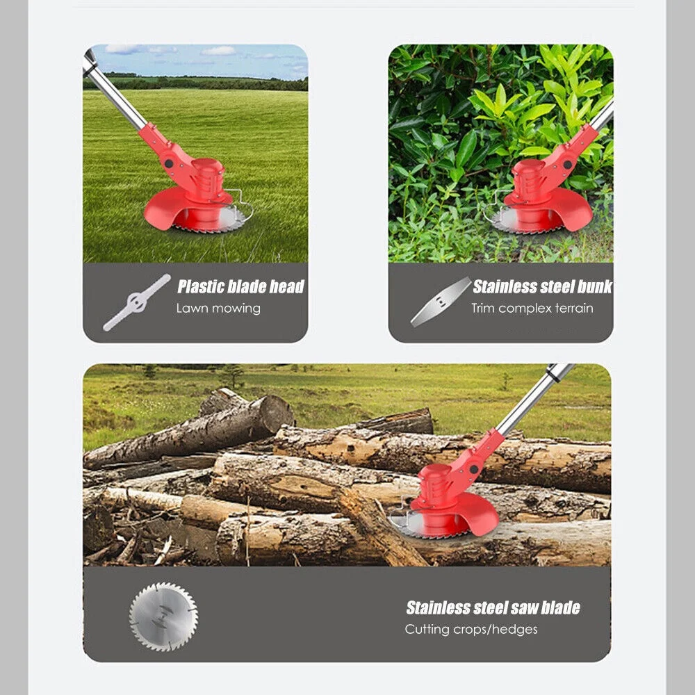 Electric Weed Lawn Edger Cordless Grass String Trimmer Cutter + 2 Battery NEW US