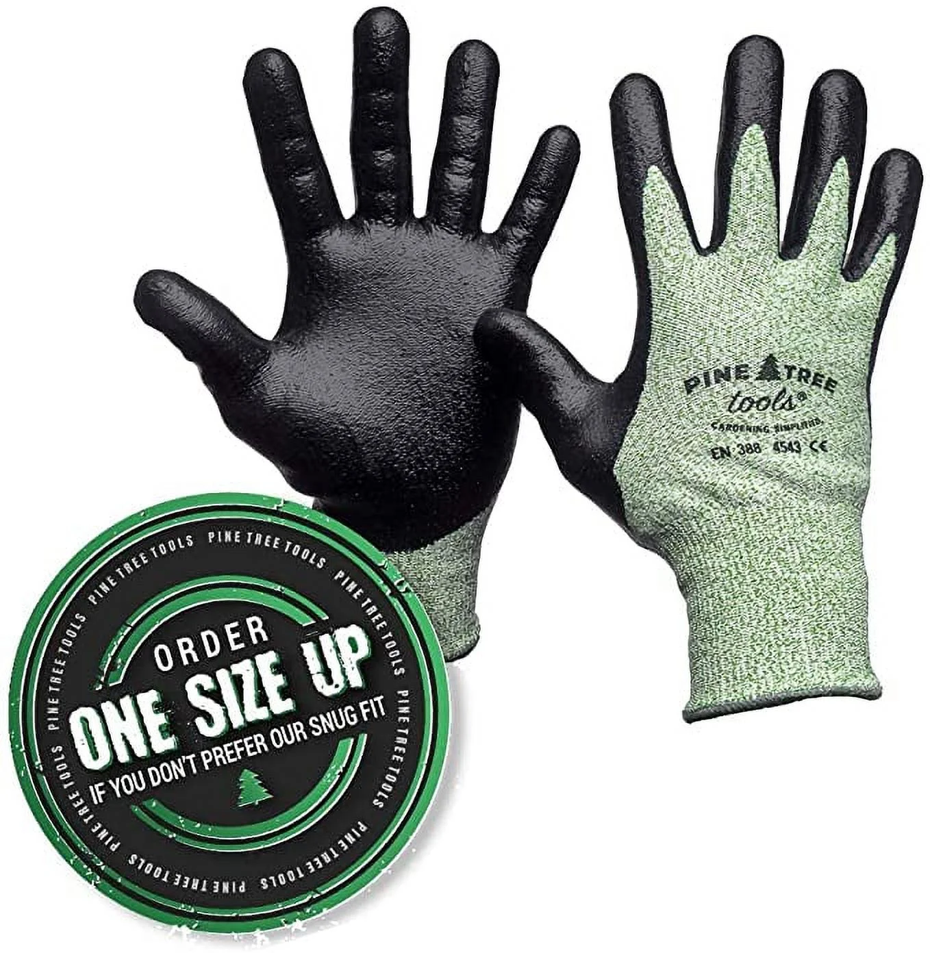 Pine Tree Tools Ultra Strong Safety Work Gloves, Double Rubber Coated Grip Men & Women's use in Gardening & Construction