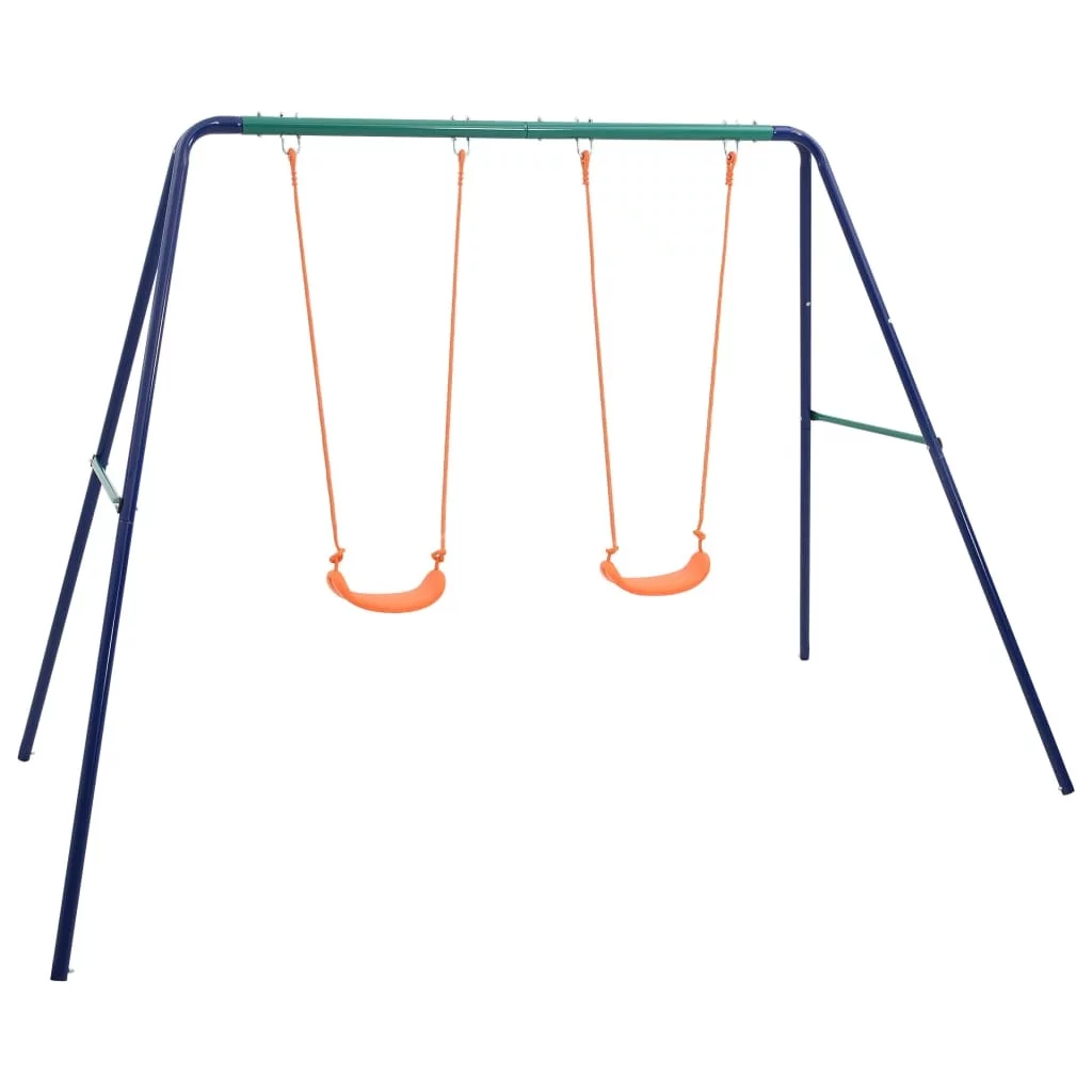 Swing Set Steel Frame with 2 Comfortable Seats for Hours Play and Entertainment